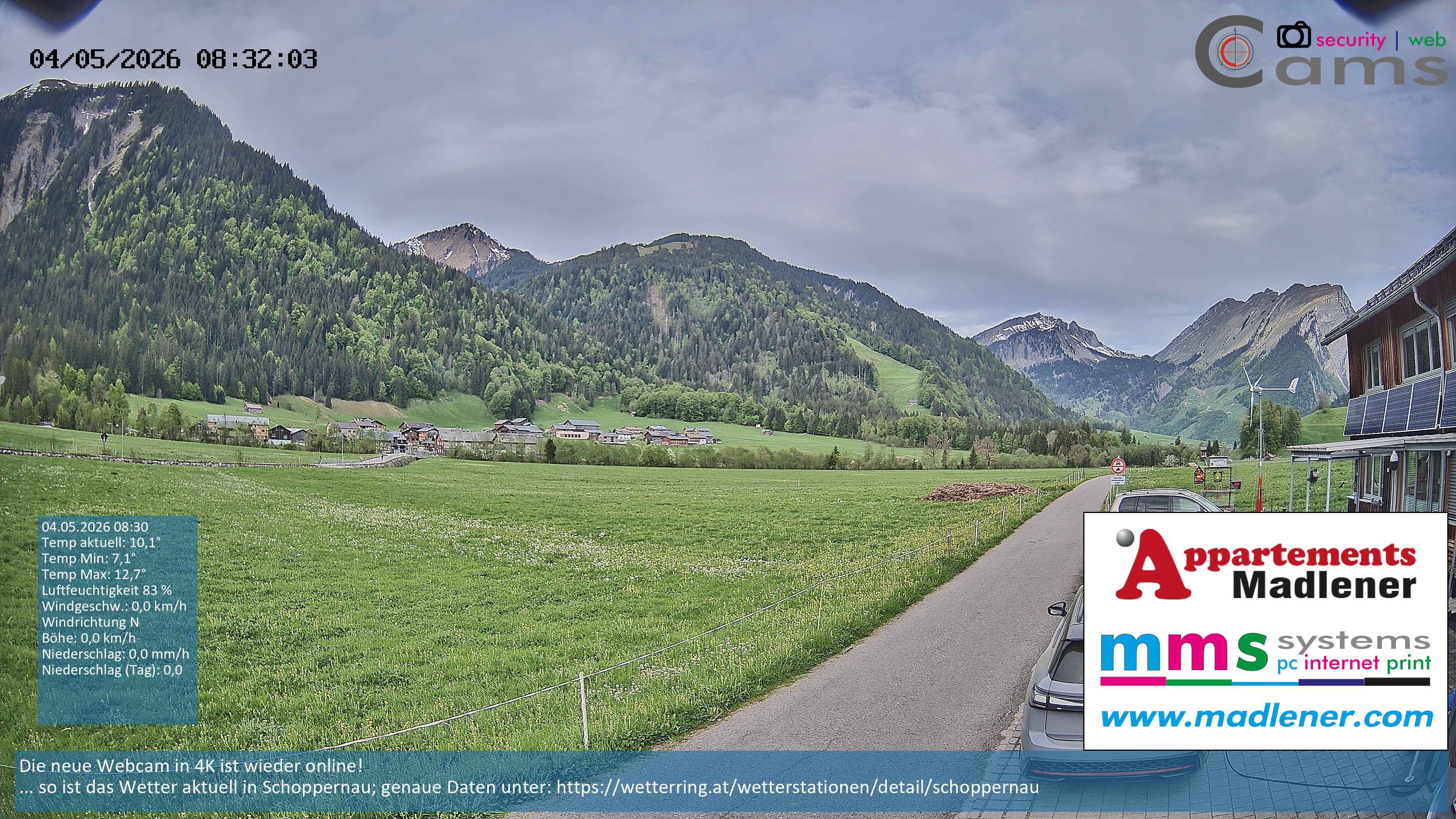 Archiv Foto Webcam Schoppernau Unterdorf im Bregenzerwald