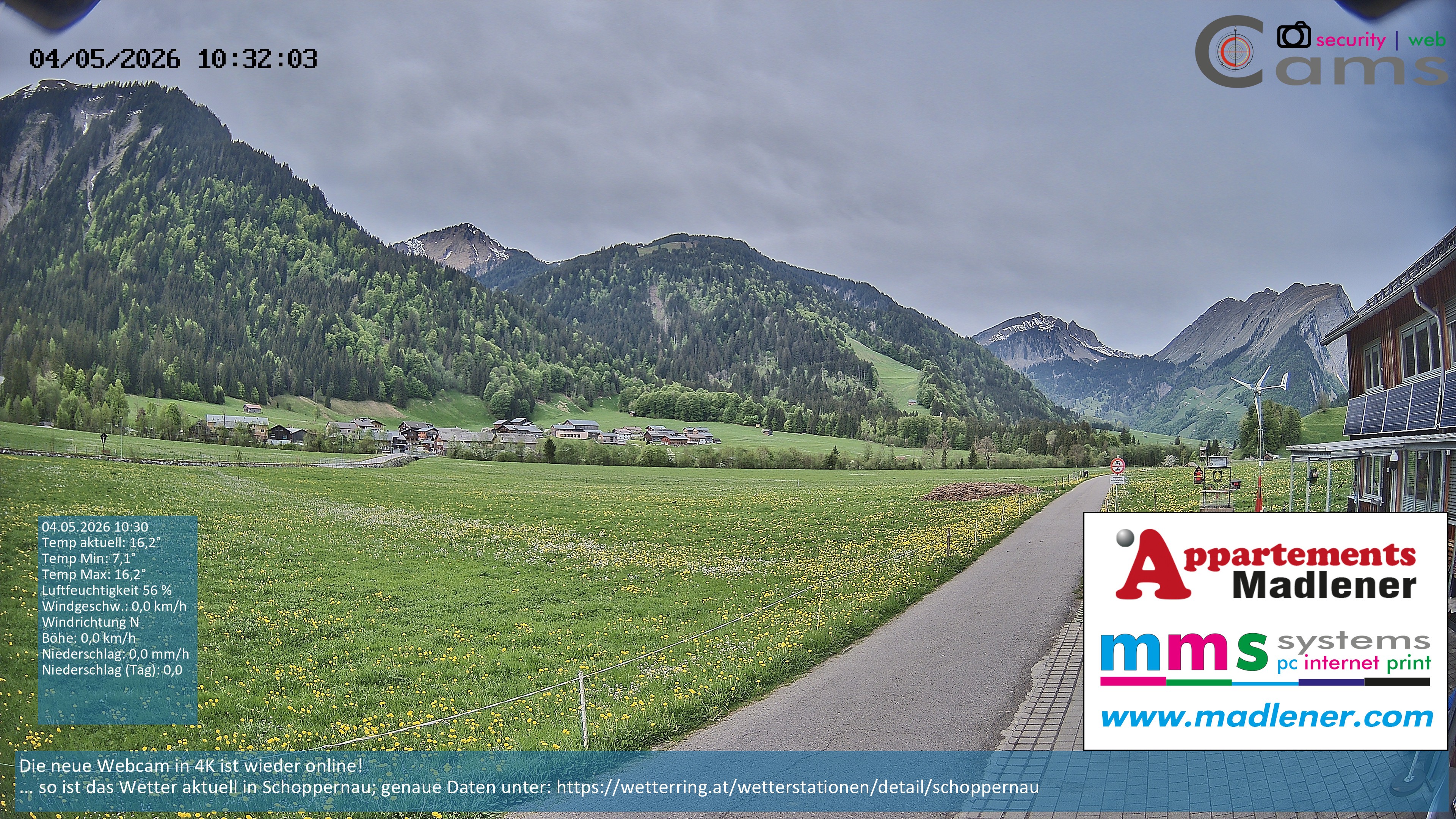 Archiv Foto Webcam Schoppernau Unterdorf im Bregenzerwald