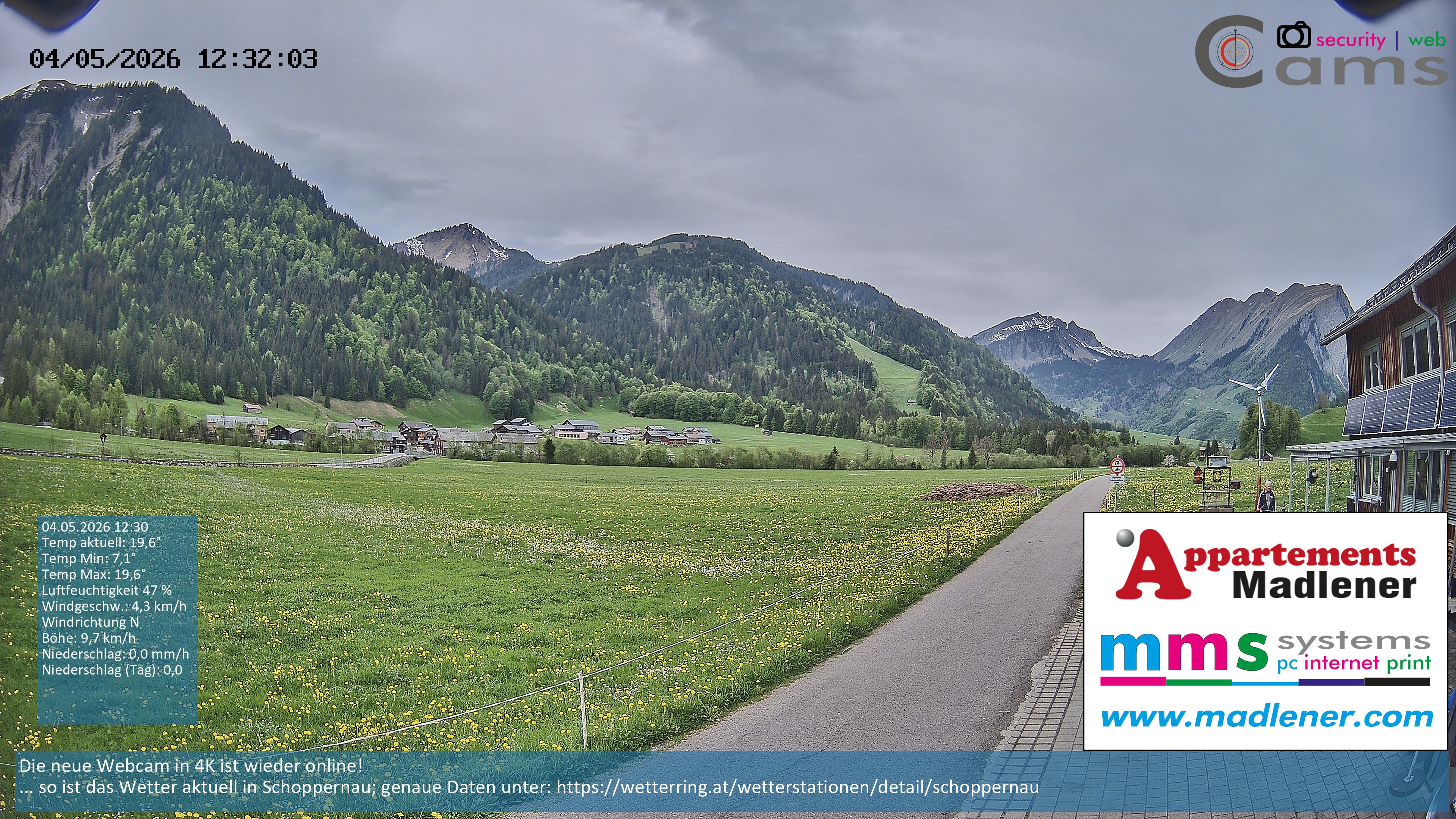 Archiv Foto Webcam Schoppernau Unterdorf im Bregenzerwald