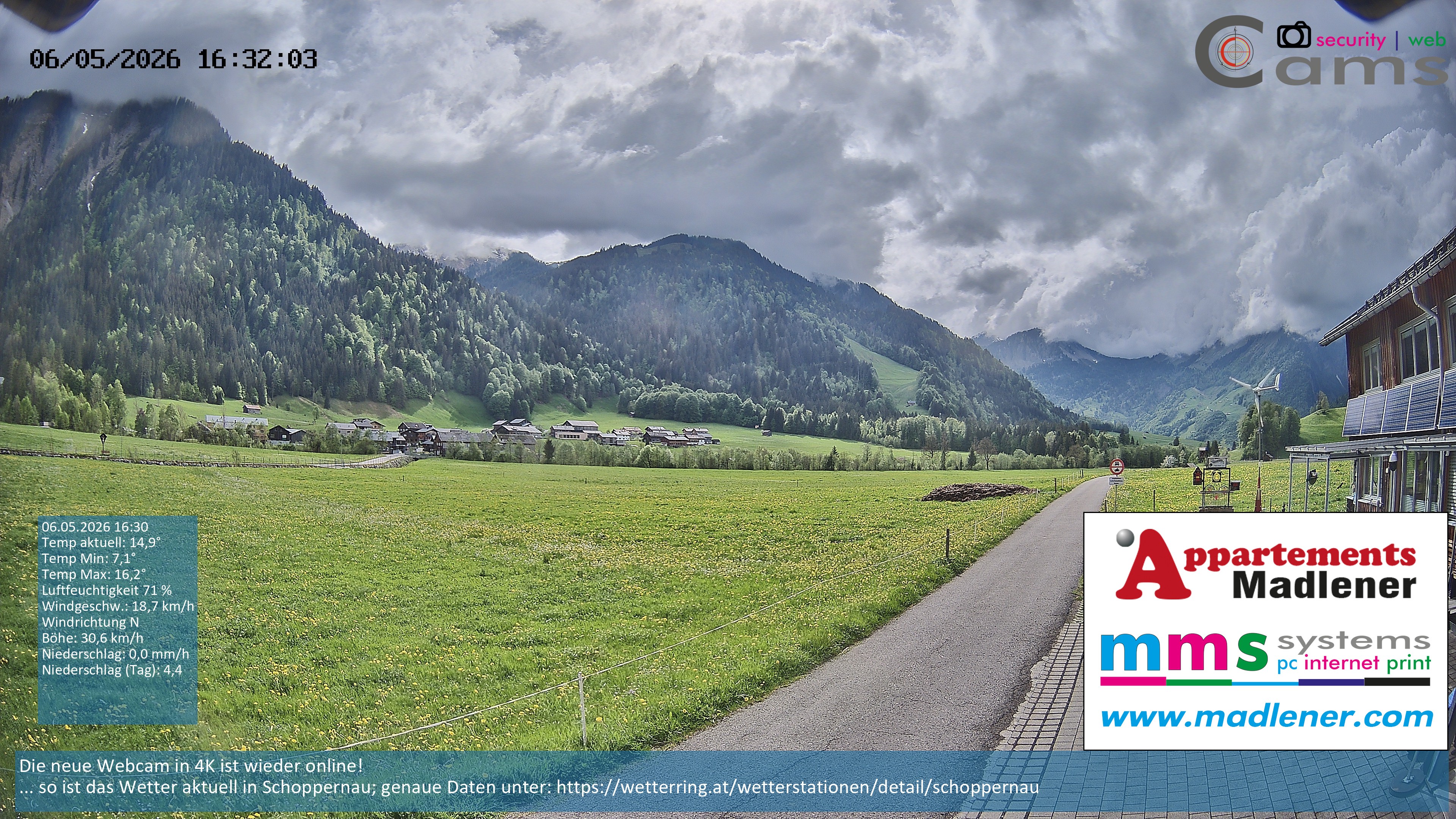Archiv Foto Webcam Schoppernau Unterdorf im Bregenzerwald