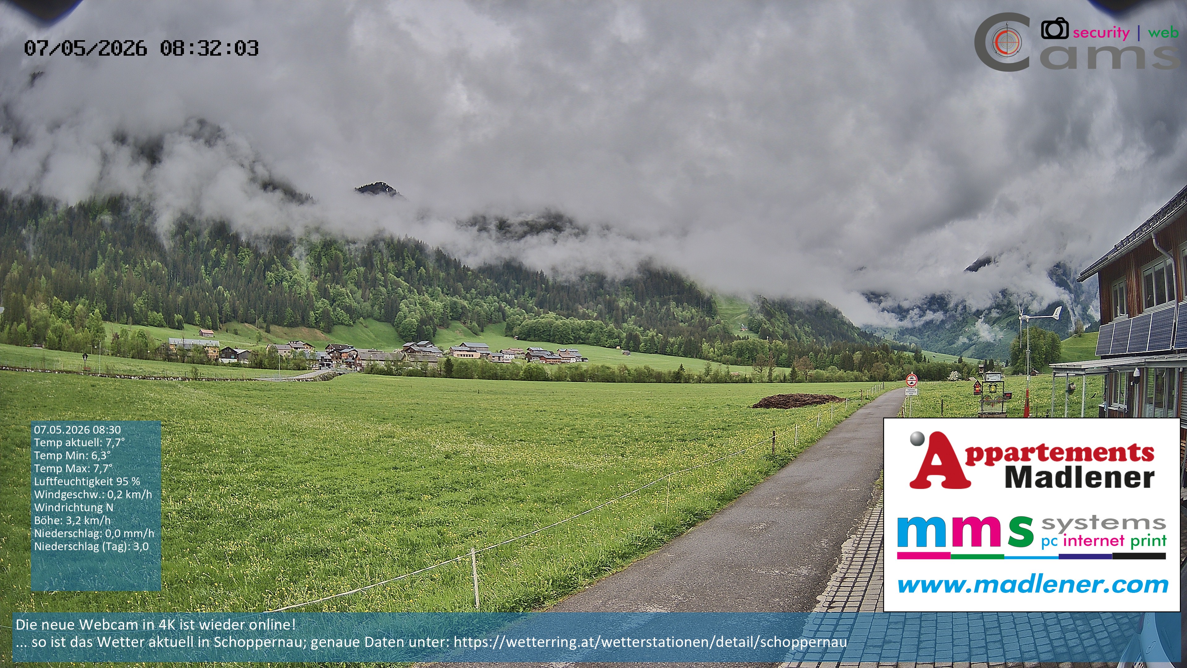 Archiv Foto Webcam Schoppernau Unterdorf im Bregenzerwald