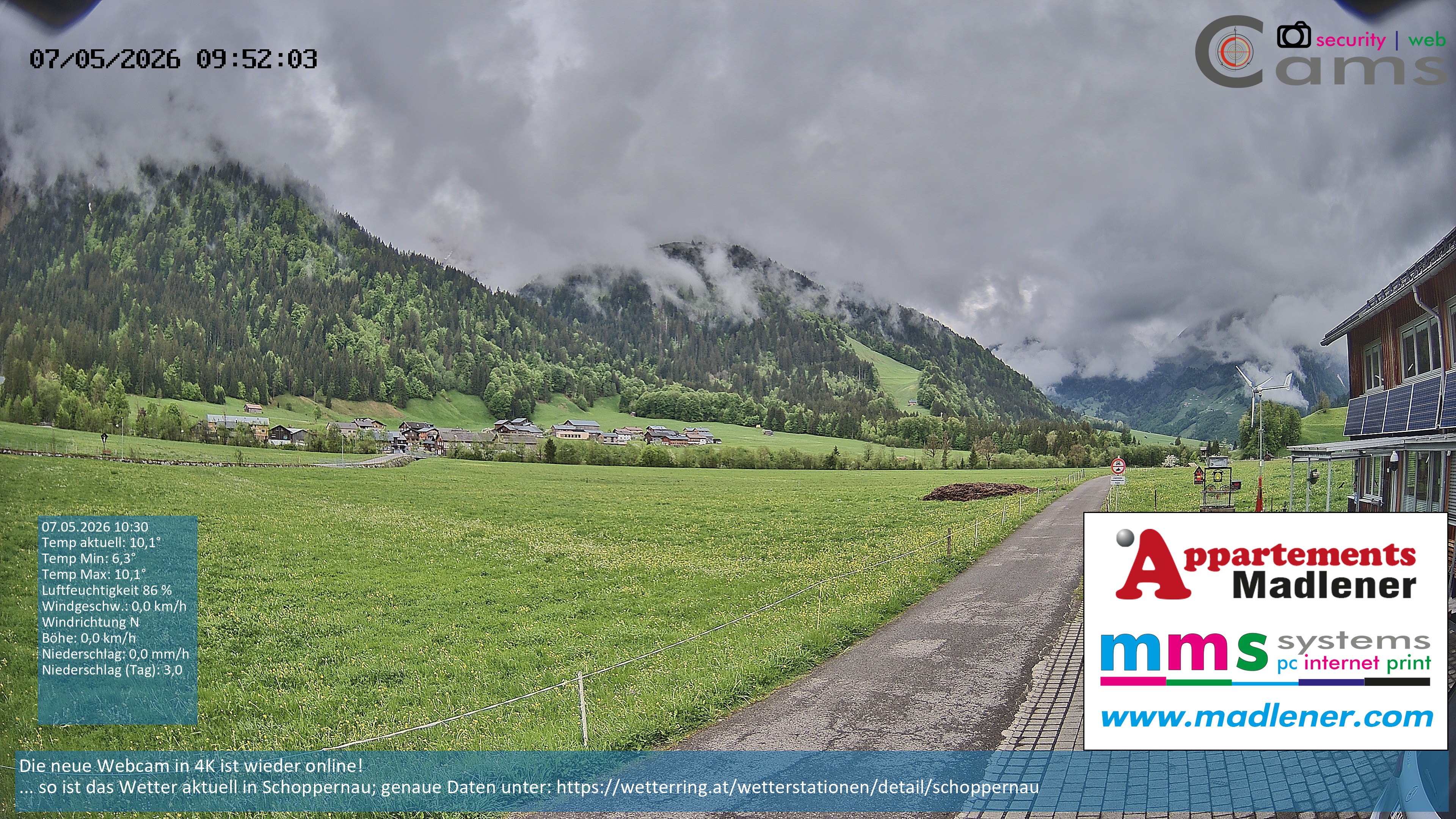 Archiv Foto Webcam Schoppernau Unterdorf im Bregenzerwald