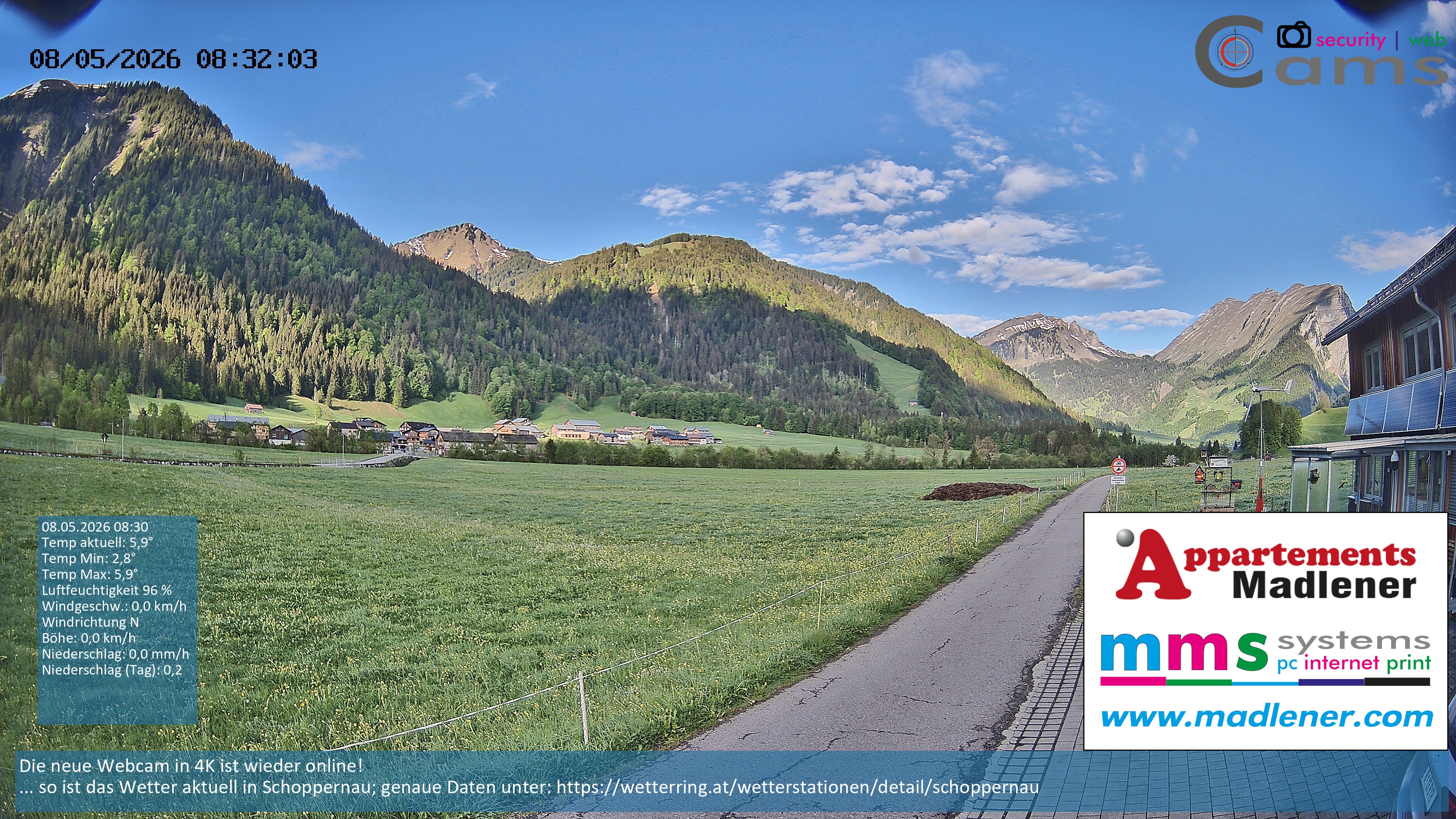 Archiv Foto Webcam Schoppernau Unterdorf im Bregenzerwald