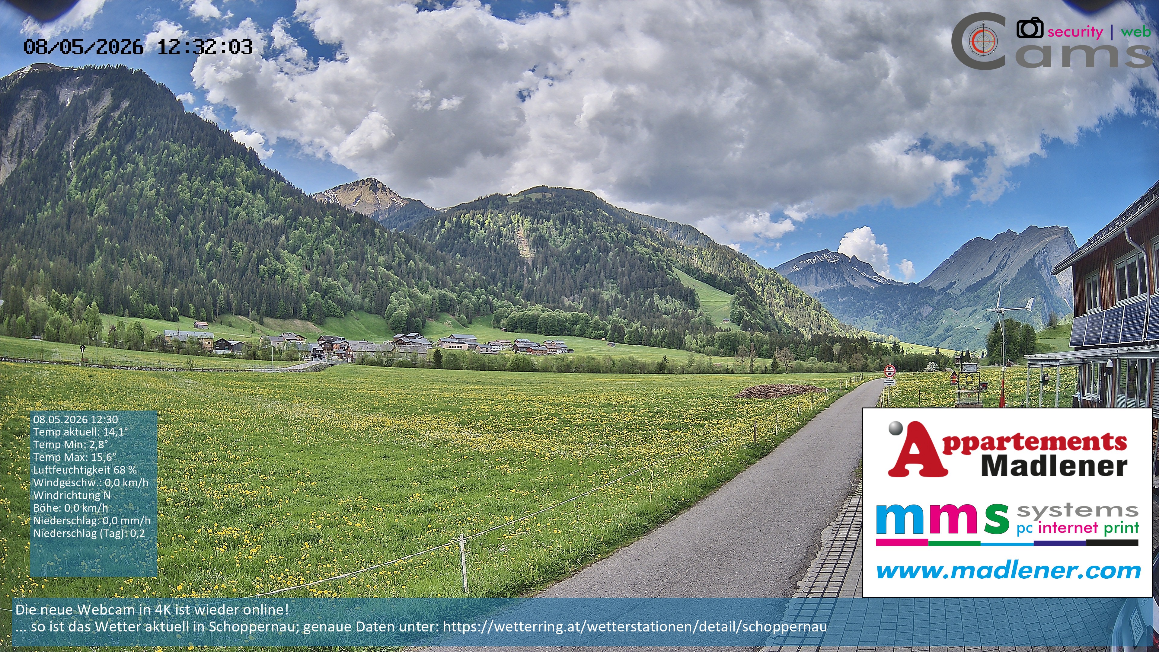 Archiv Foto Webcam Schoppernau Unterdorf im Bregenzerwald
