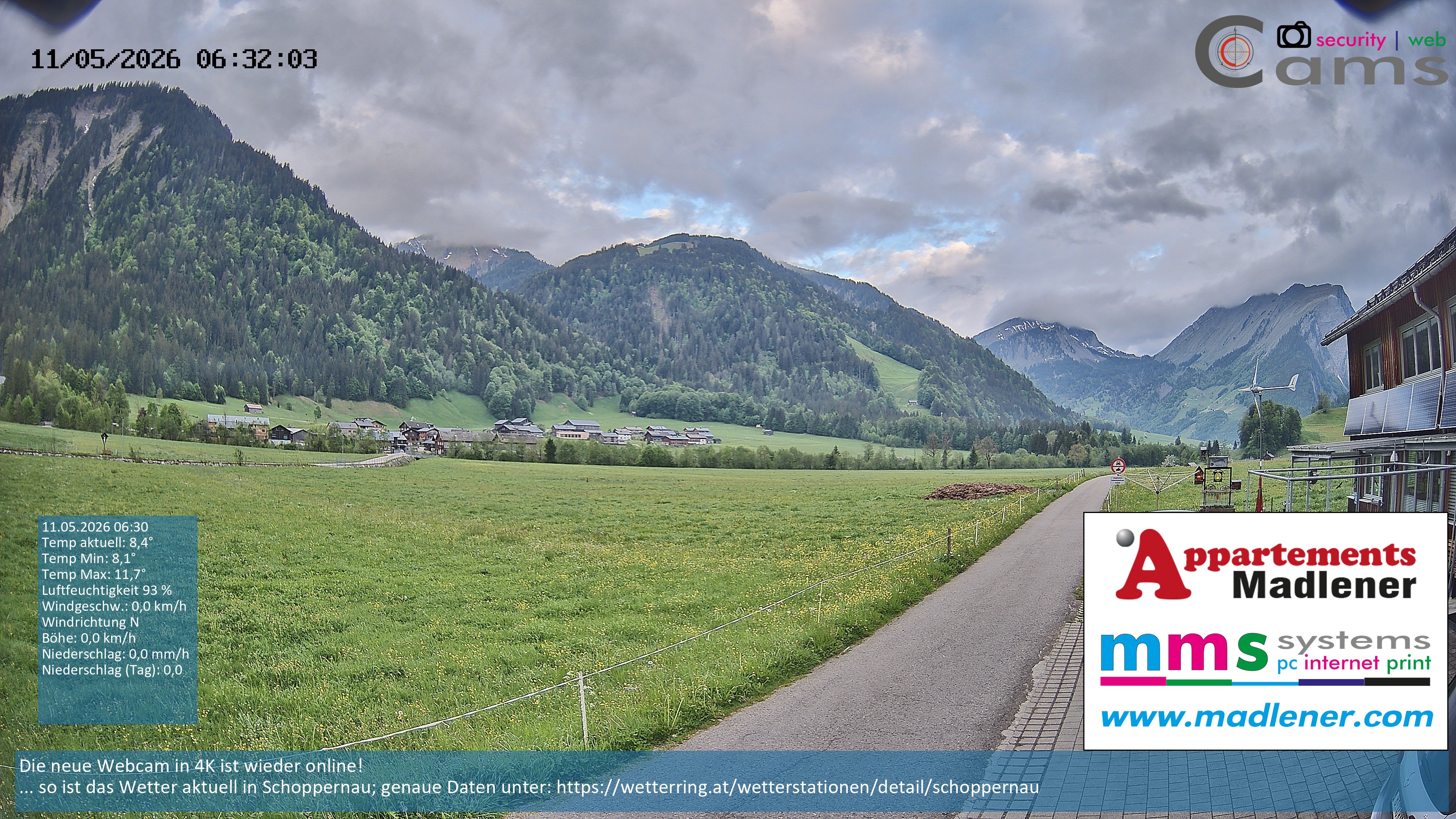 Archiv Foto Webcam Schoppernau Unterdorf im Bregenzerwald
