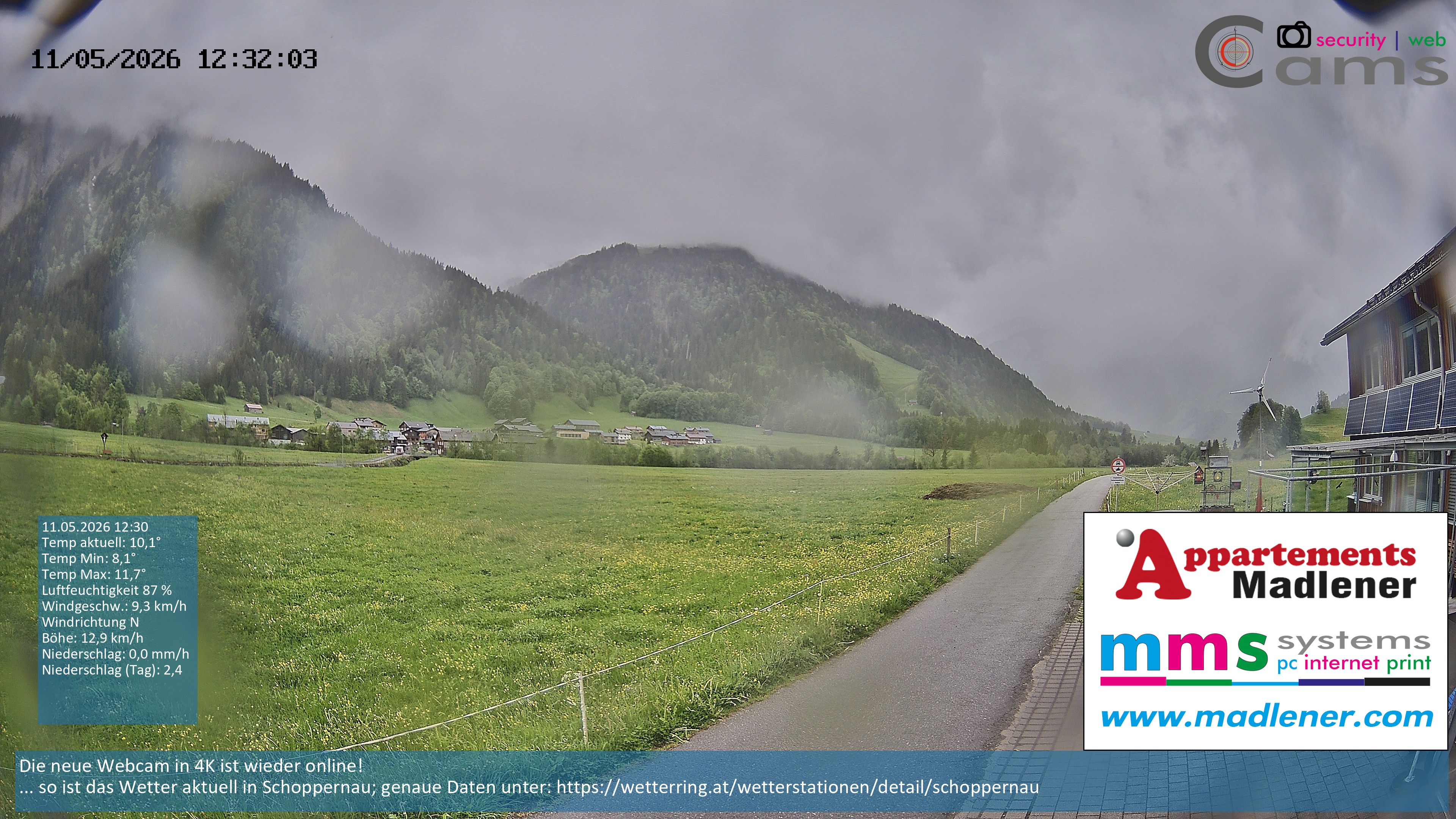 Archiv Foto Webcam Schoppernau Unterdorf im Bregenzerwald