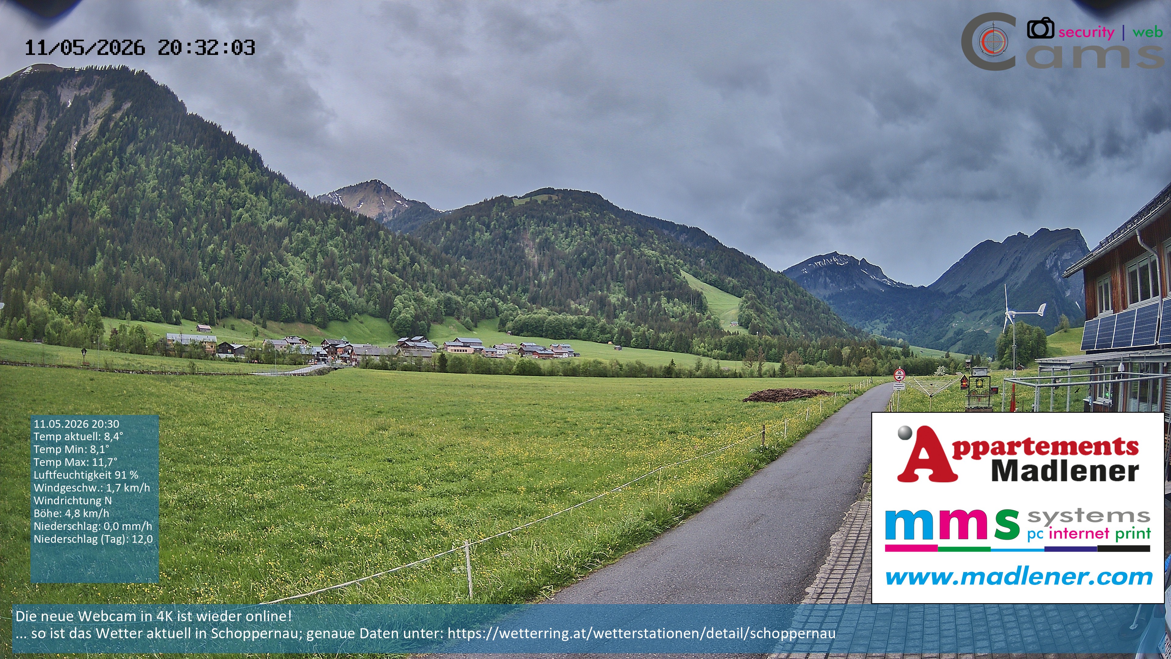 Archiv Foto Webcam Schoppernau Unterdorf im Bregenzerwald