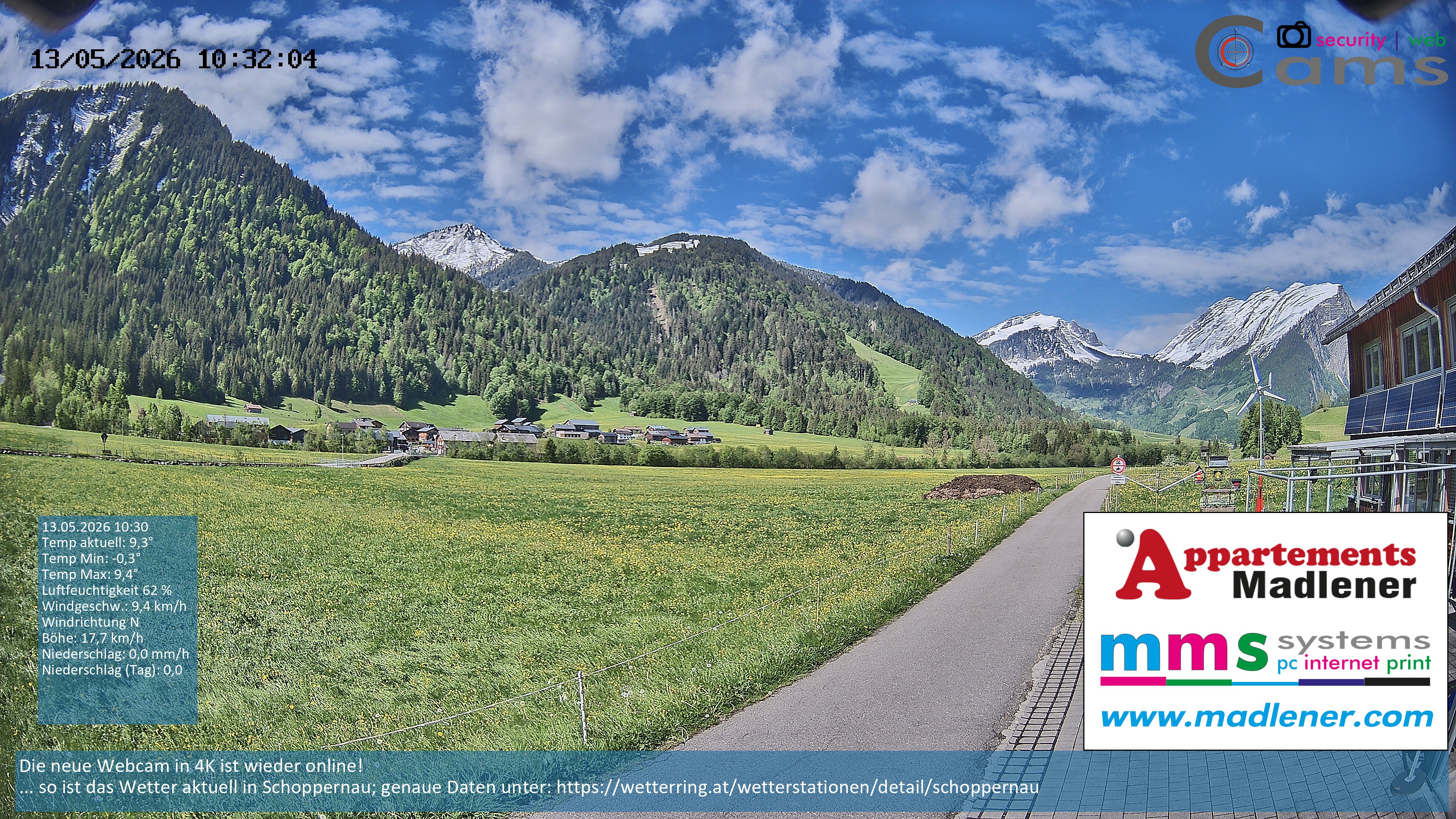 Archiv Foto Webcam Schoppernau Unterdorf im Bregenzerwald