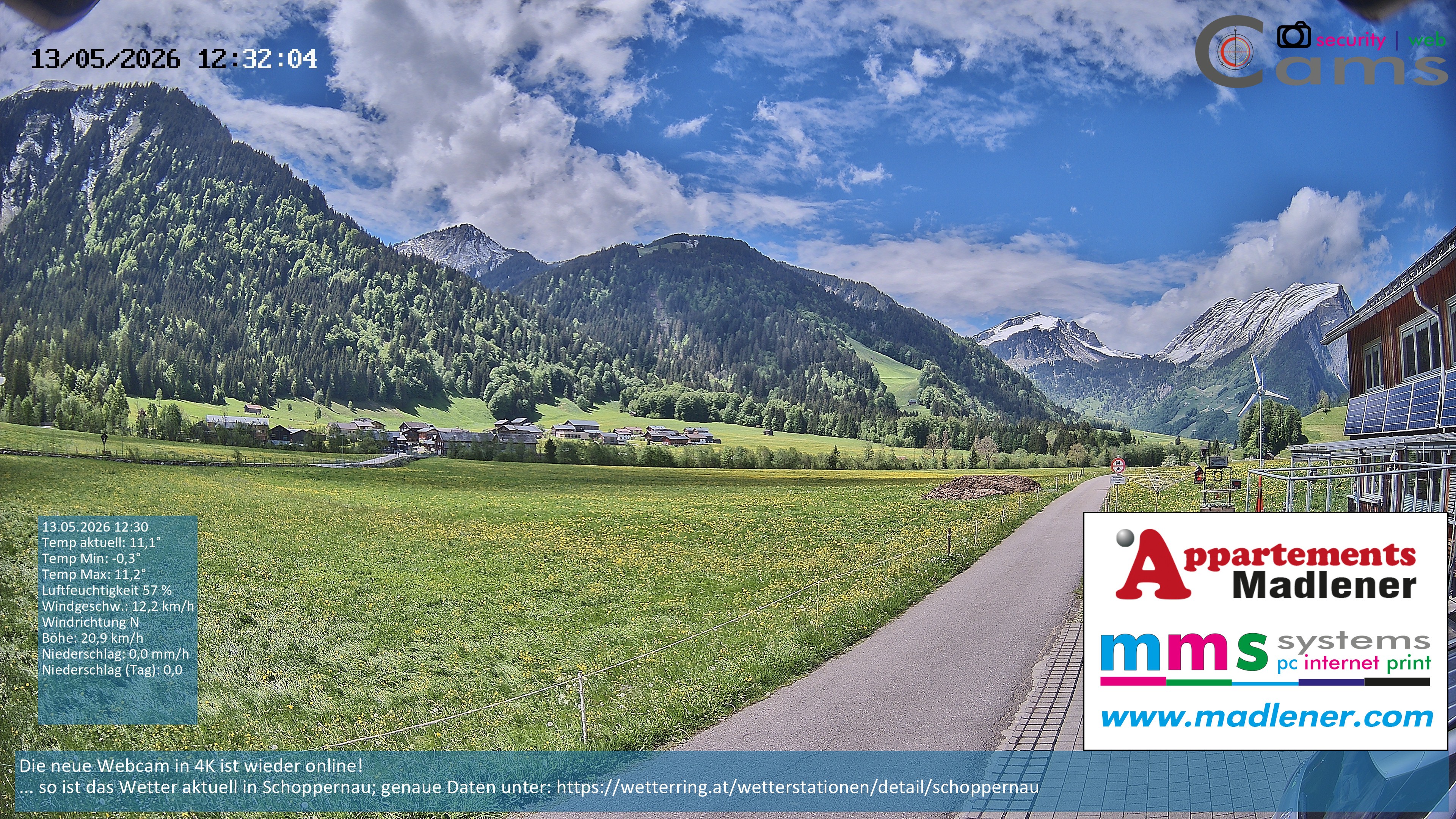Archiv Foto Webcam Schoppernau Unterdorf im Bregenzerwald