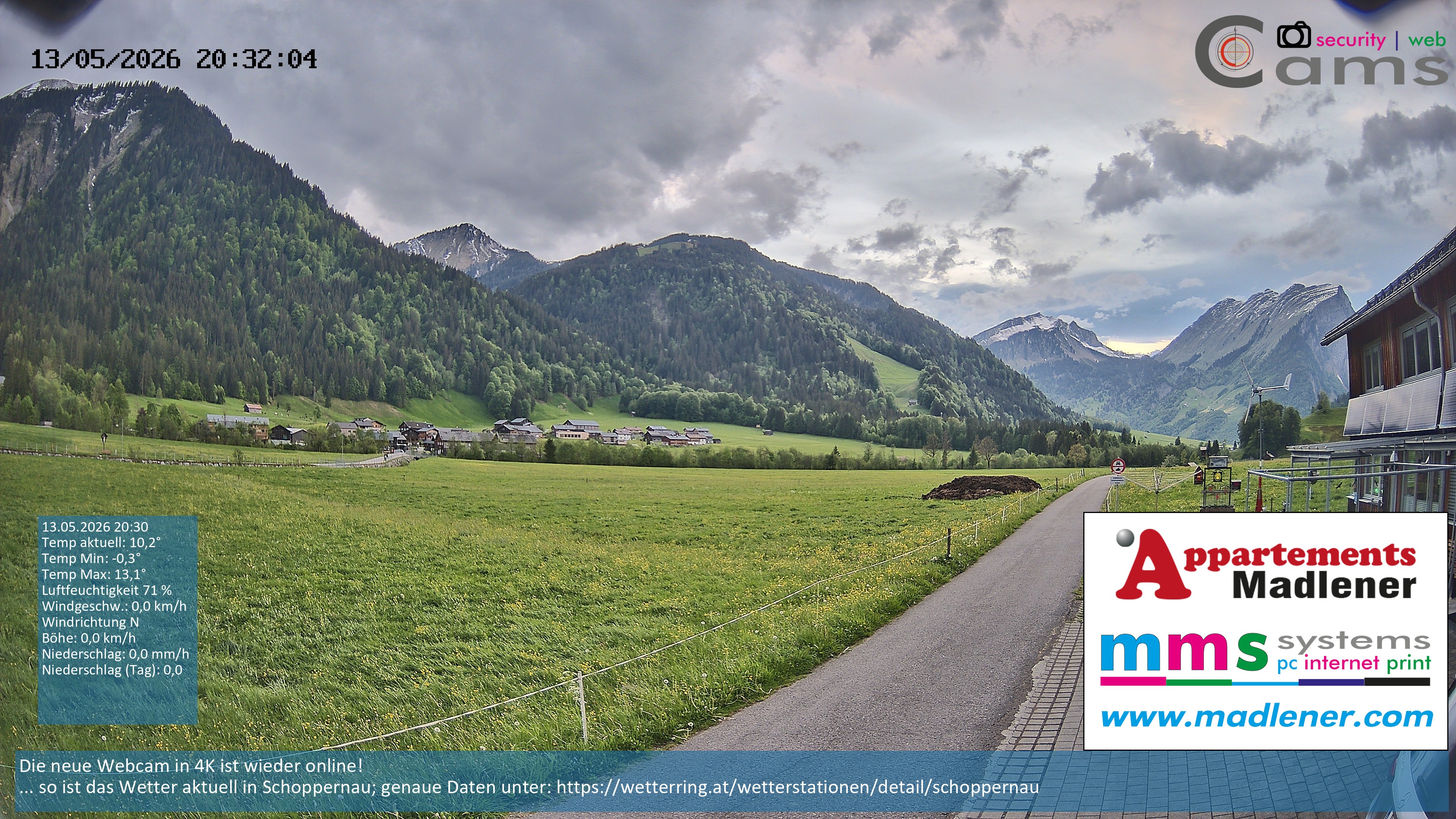 Archiv Foto Webcam Schoppernau Unterdorf im Bregenzerwald
