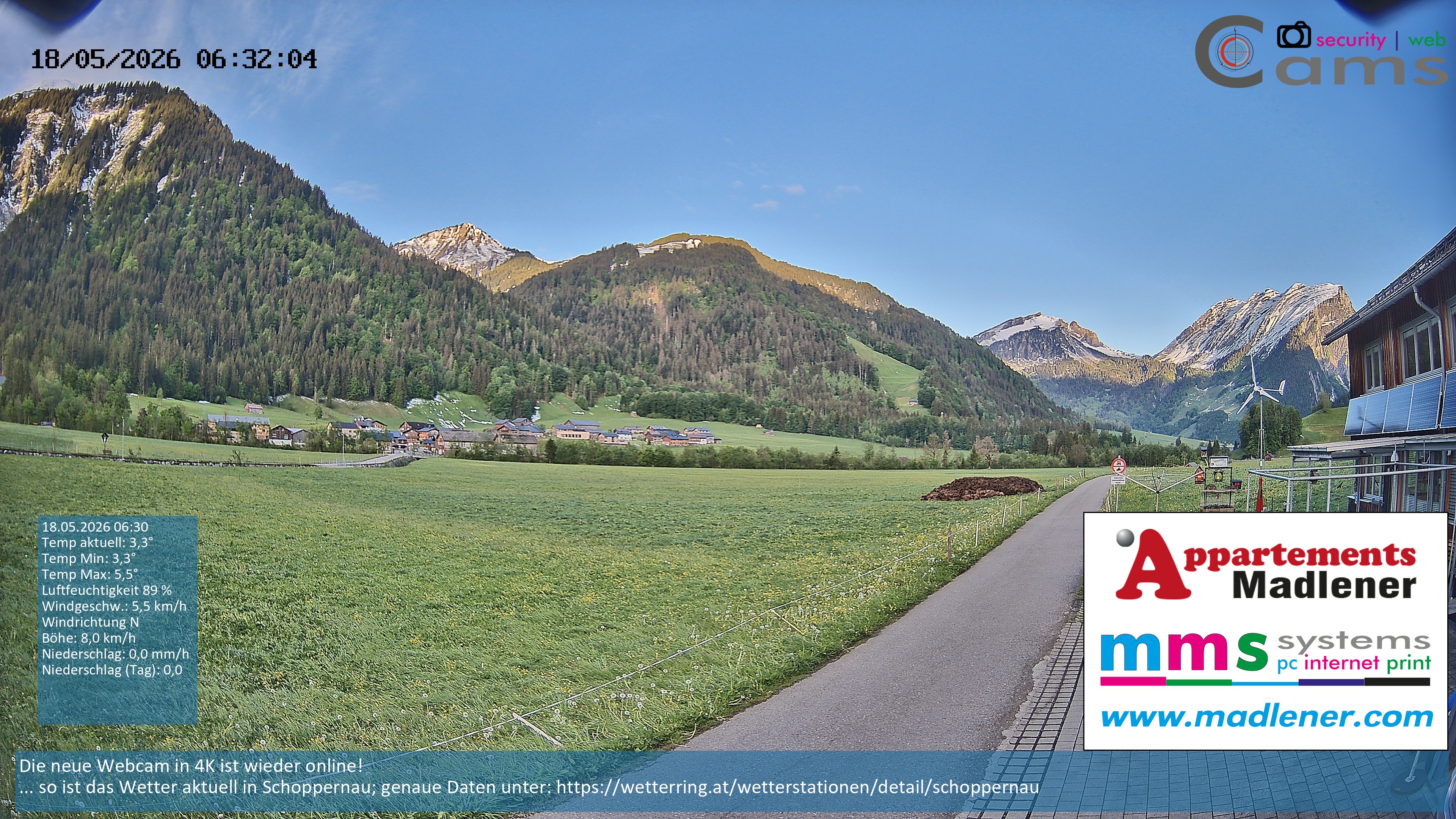 Archiv Foto Webcam Schoppernau Unterdorf im Bregenzerwald
