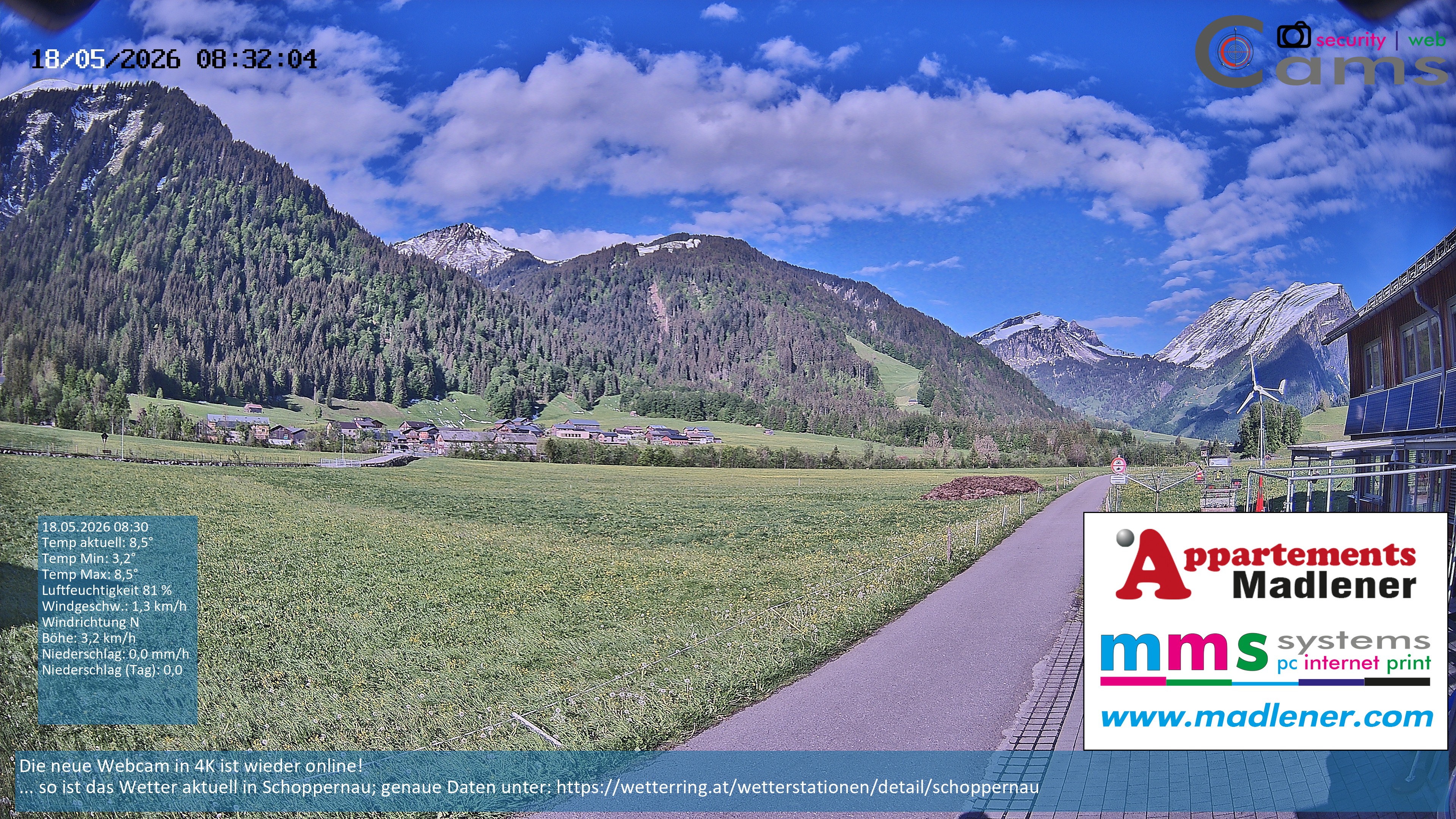Archiv Foto Webcam Schoppernau Unterdorf im Bregenzerwald