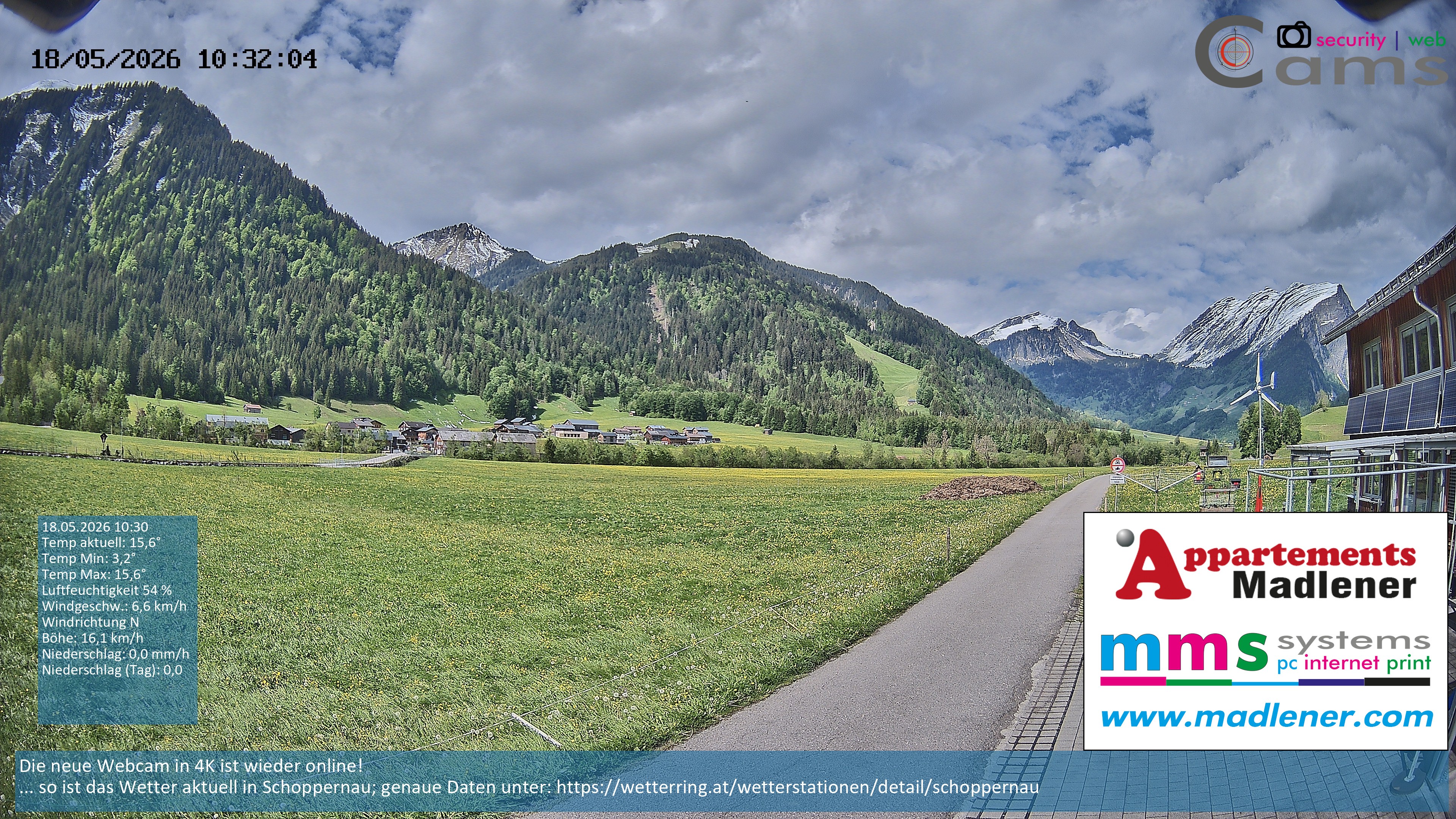 Archiv Foto Webcam Schoppernau Unterdorf im Bregenzerwald