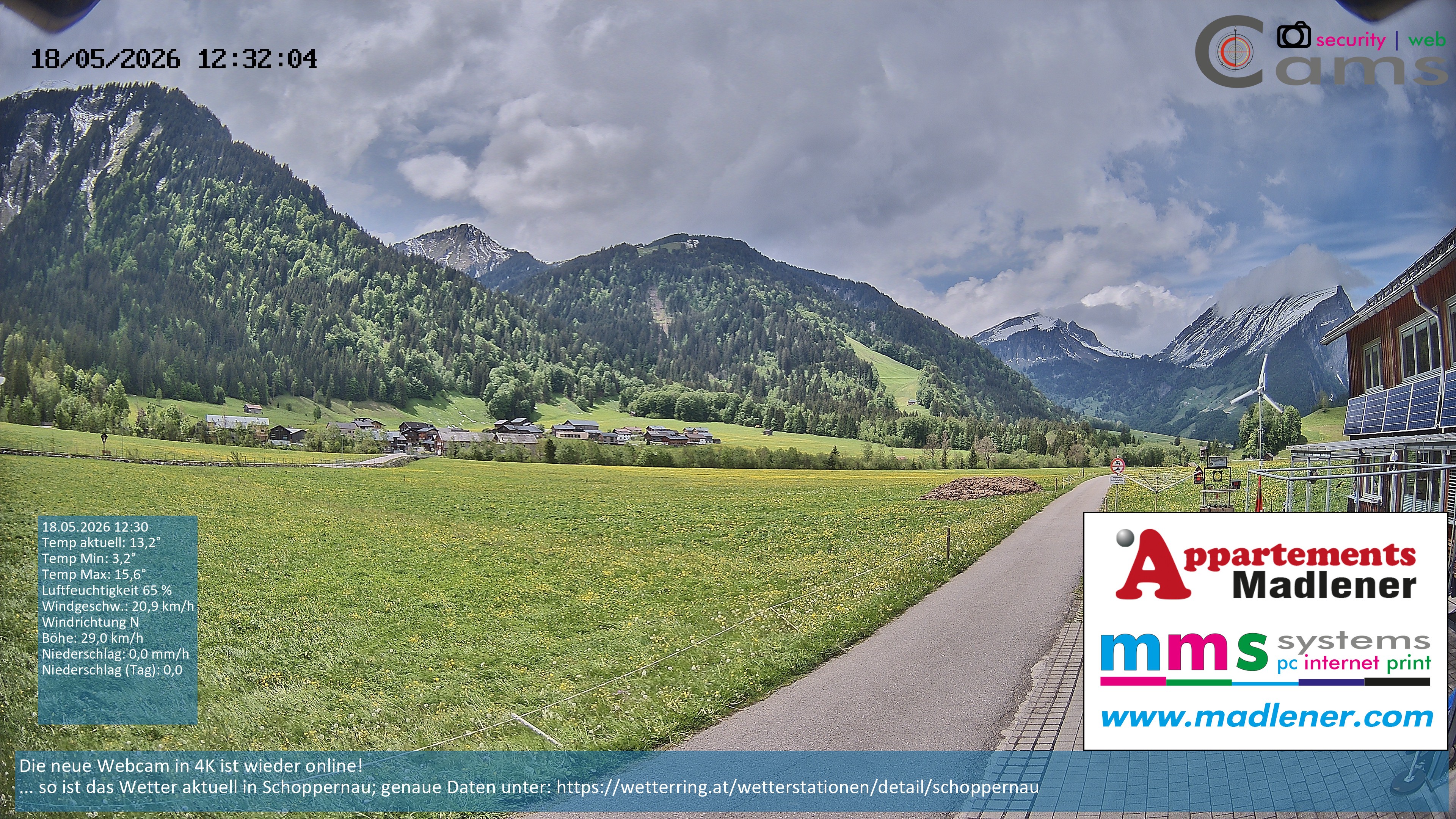 Archiv Foto Webcam Schoppernau Unterdorf im Bregenzerwald