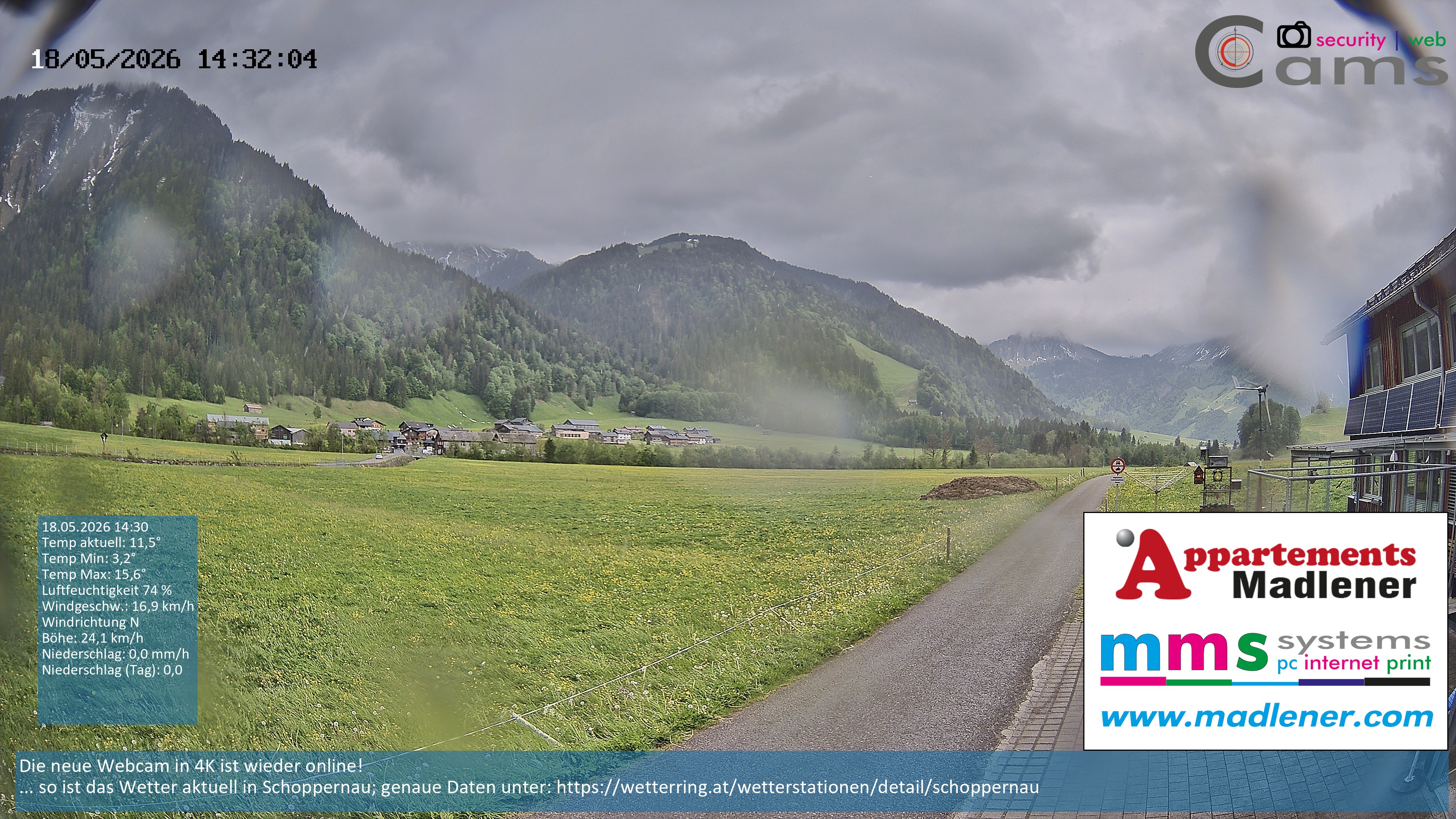Archiv Foto Webcam Schoppernau Unterdorf im Bregenzerwald