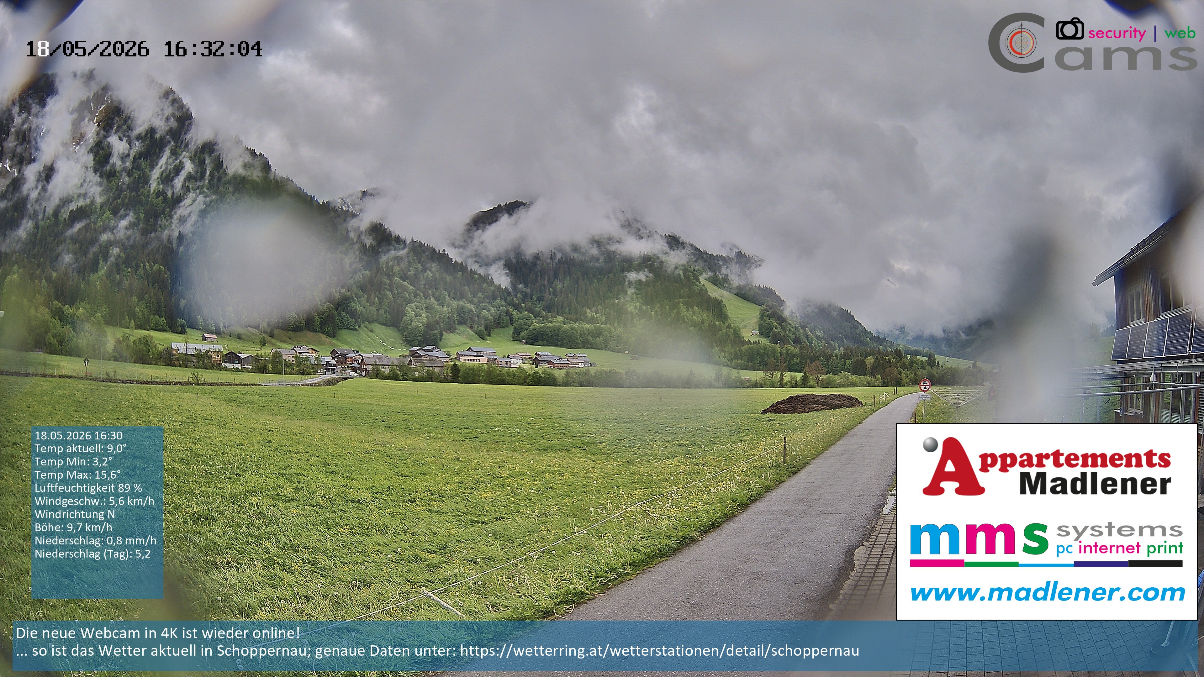 Archiv Foto Webcam Schoppernau Unterdorf im Bregenzerwald