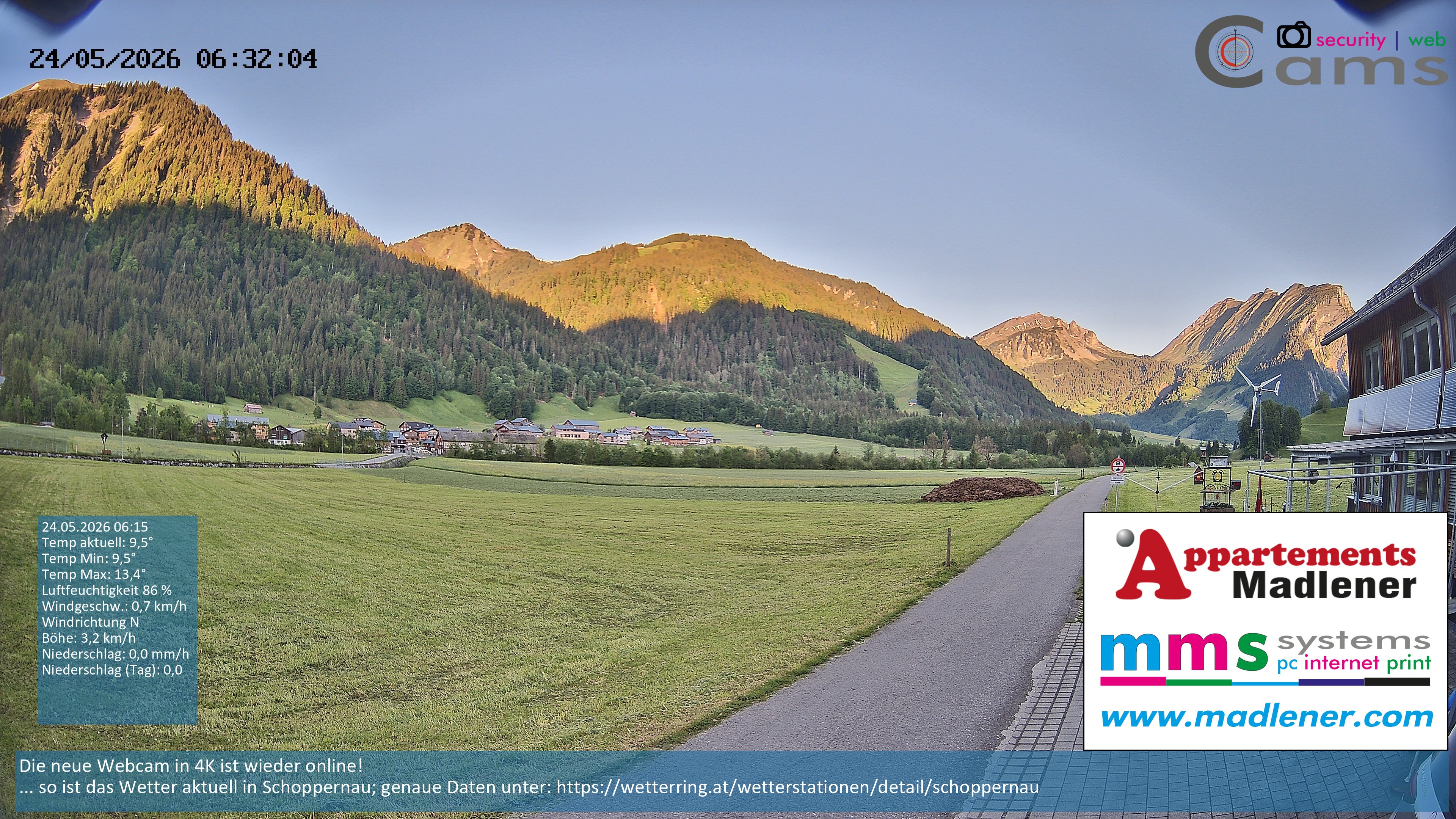 Archiv Foto Webcam Schoppernau Unterdorf im Bregenzerwald