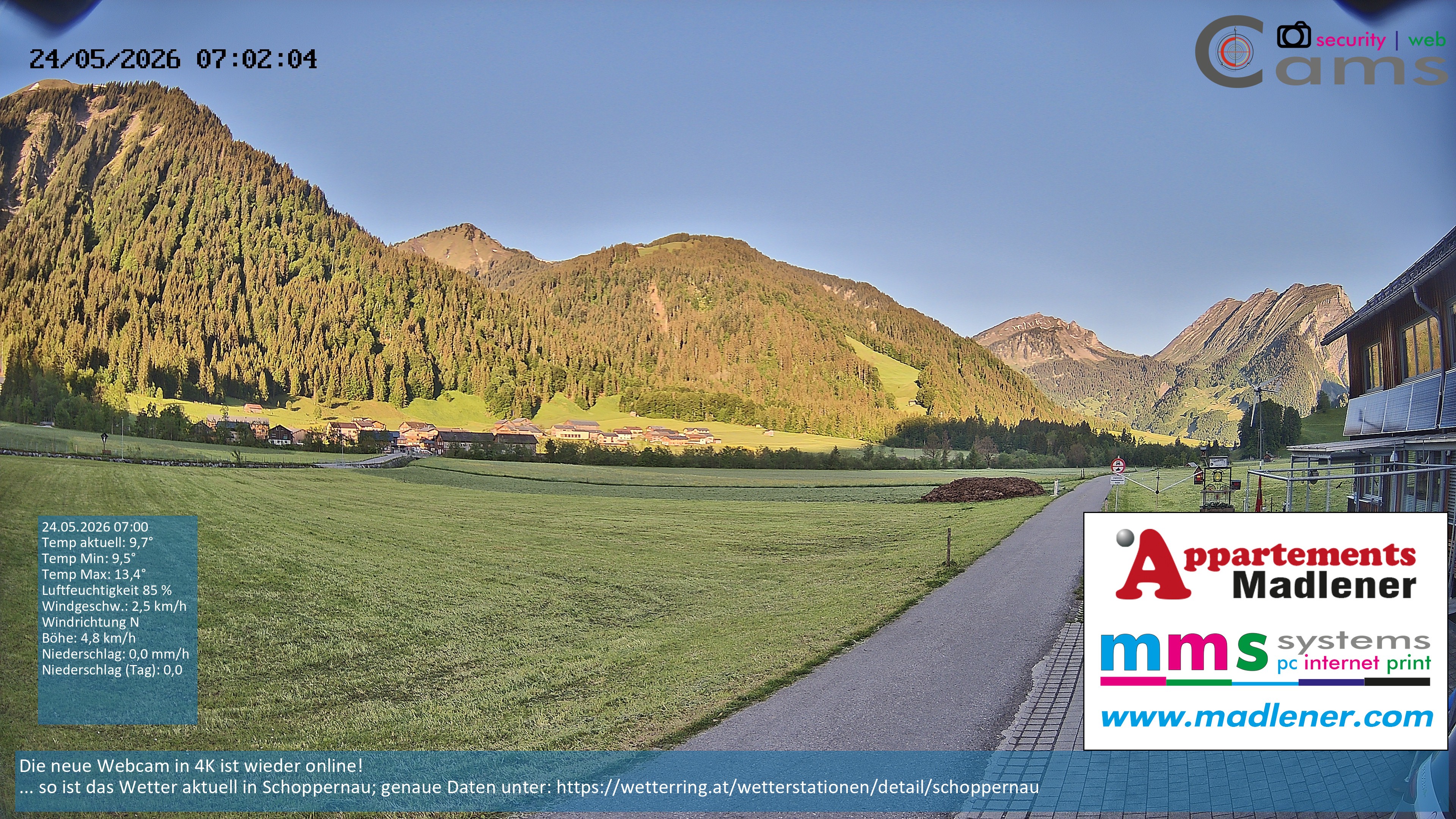 Archiv Foto Webcam Schoppernau Unterdorf im Bregenzerwald