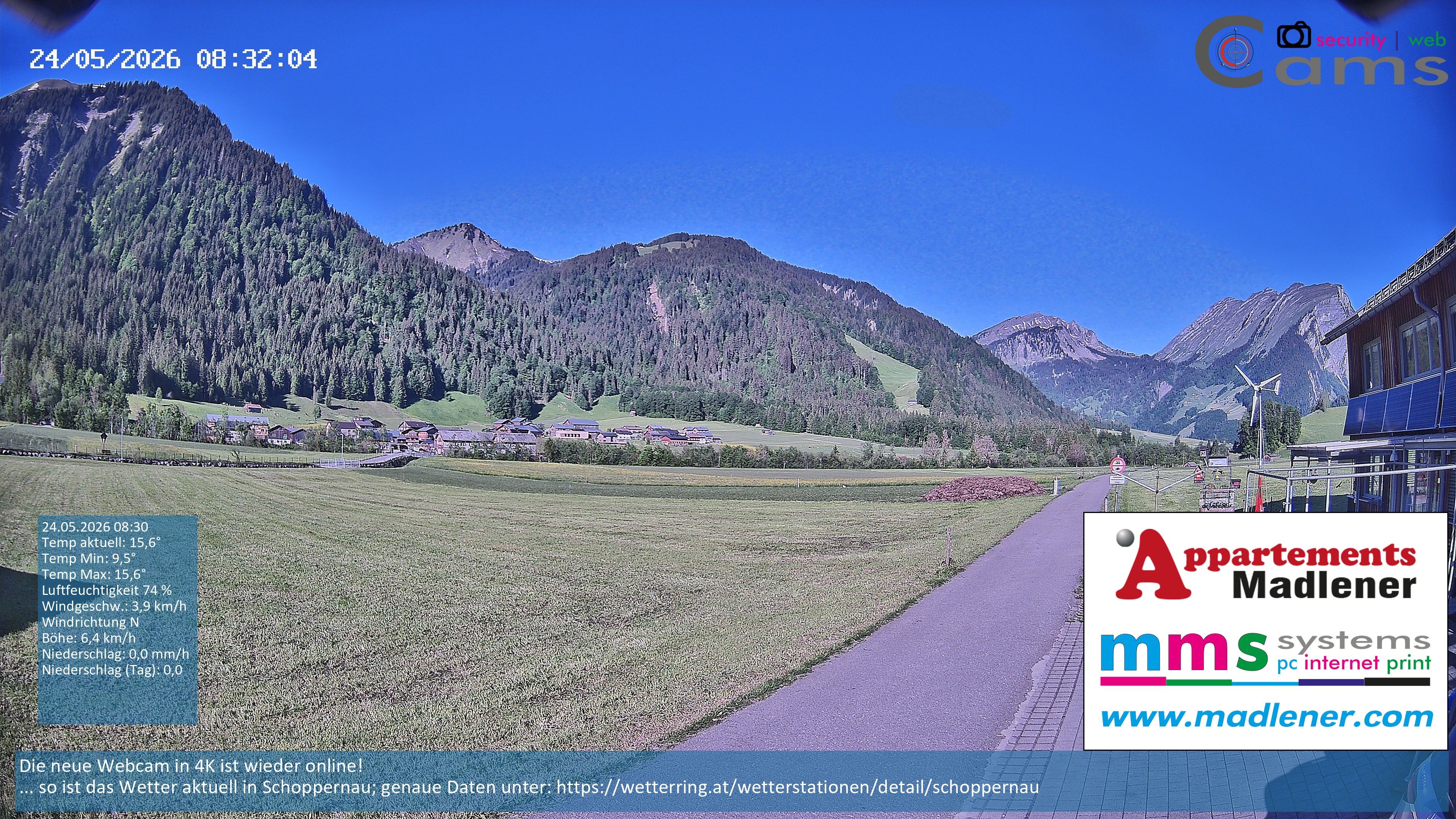 Archiv Foto Webcam Schoppernau Unterdorf im Bregenzerwald