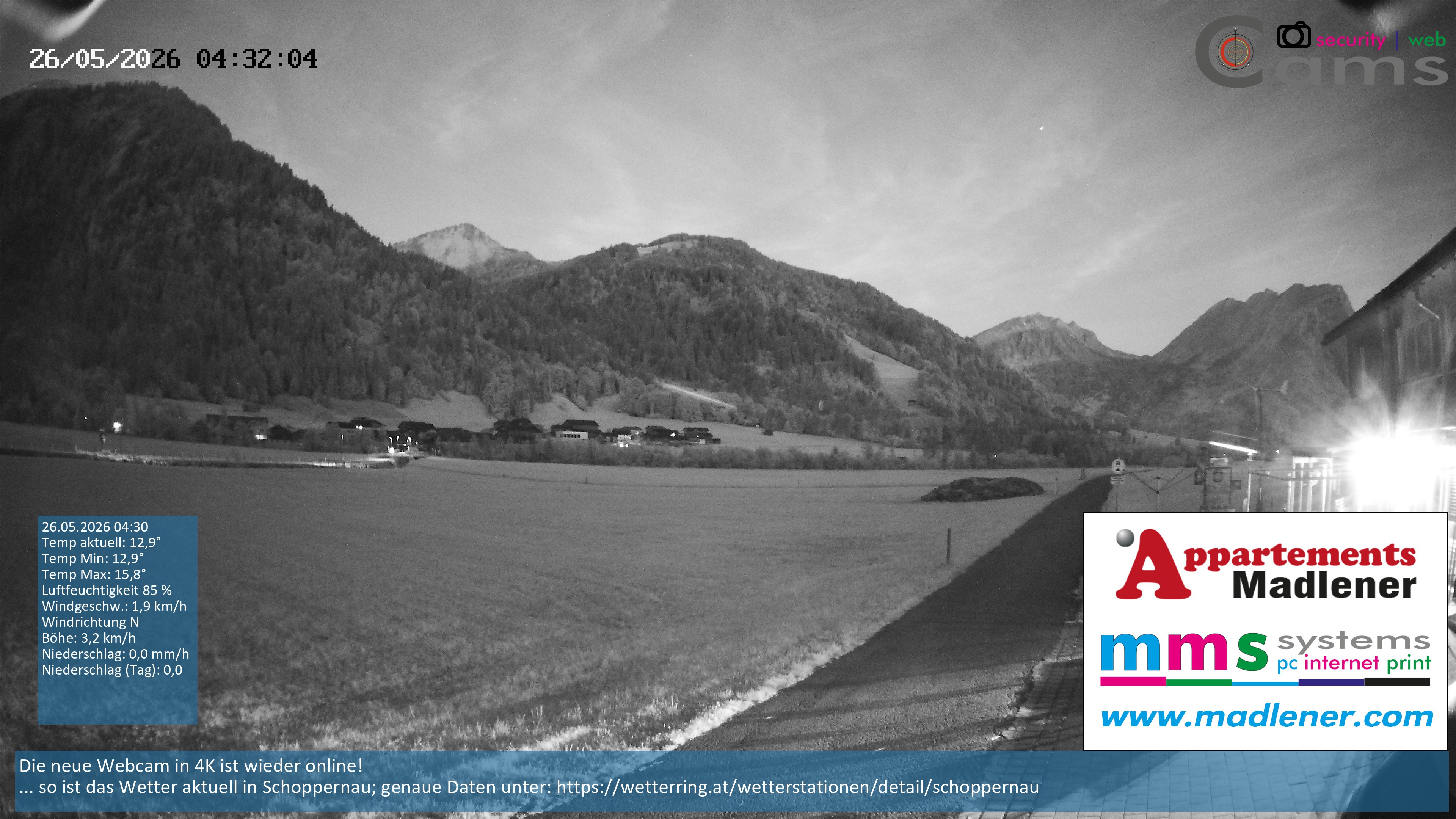 Archiv Foto Webcam Schoppernau Unterdorf im Bregenzerwald