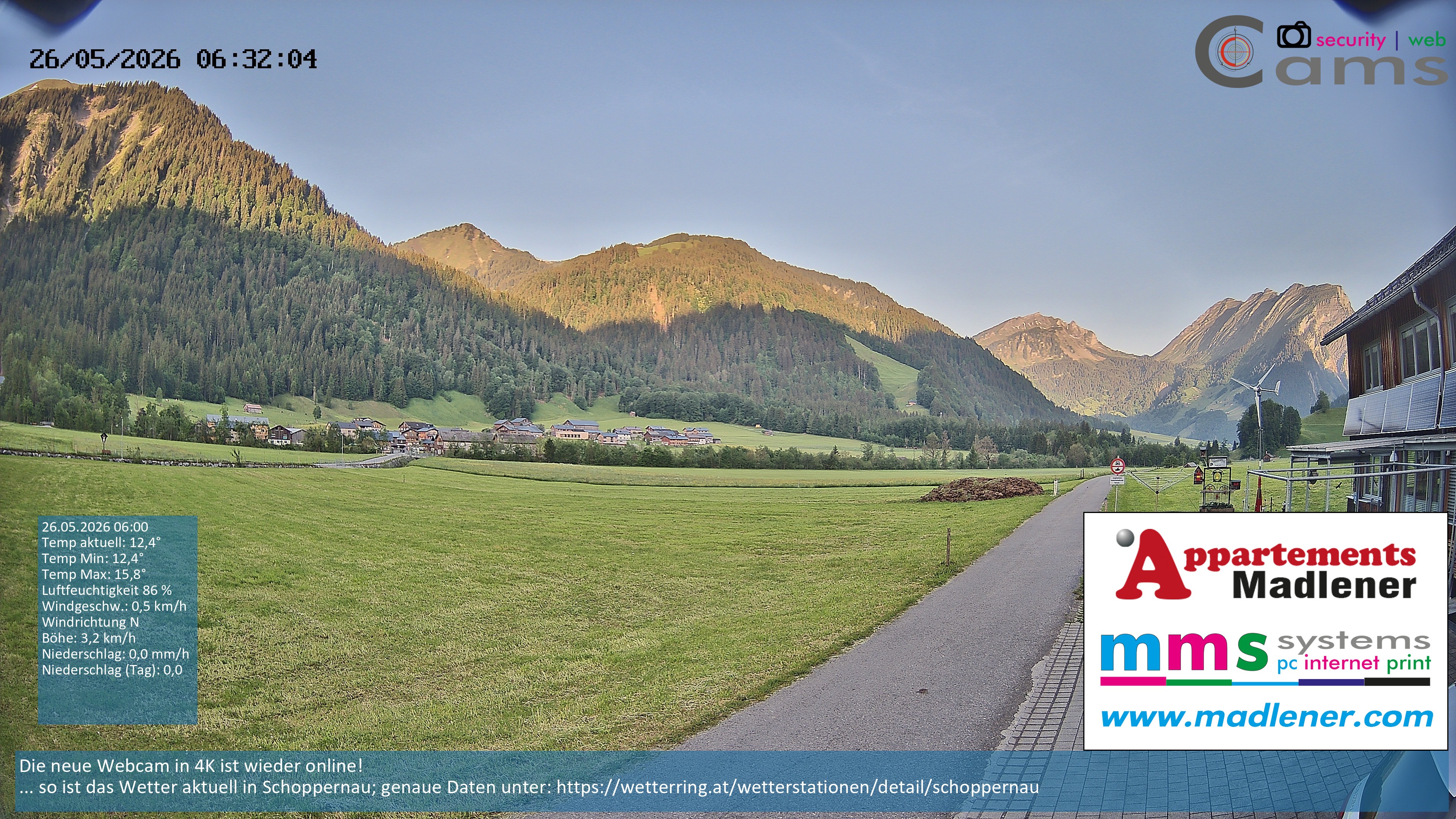 Archiv Foto Webcam Schoppernau Unterdorf im Bregenzerwald