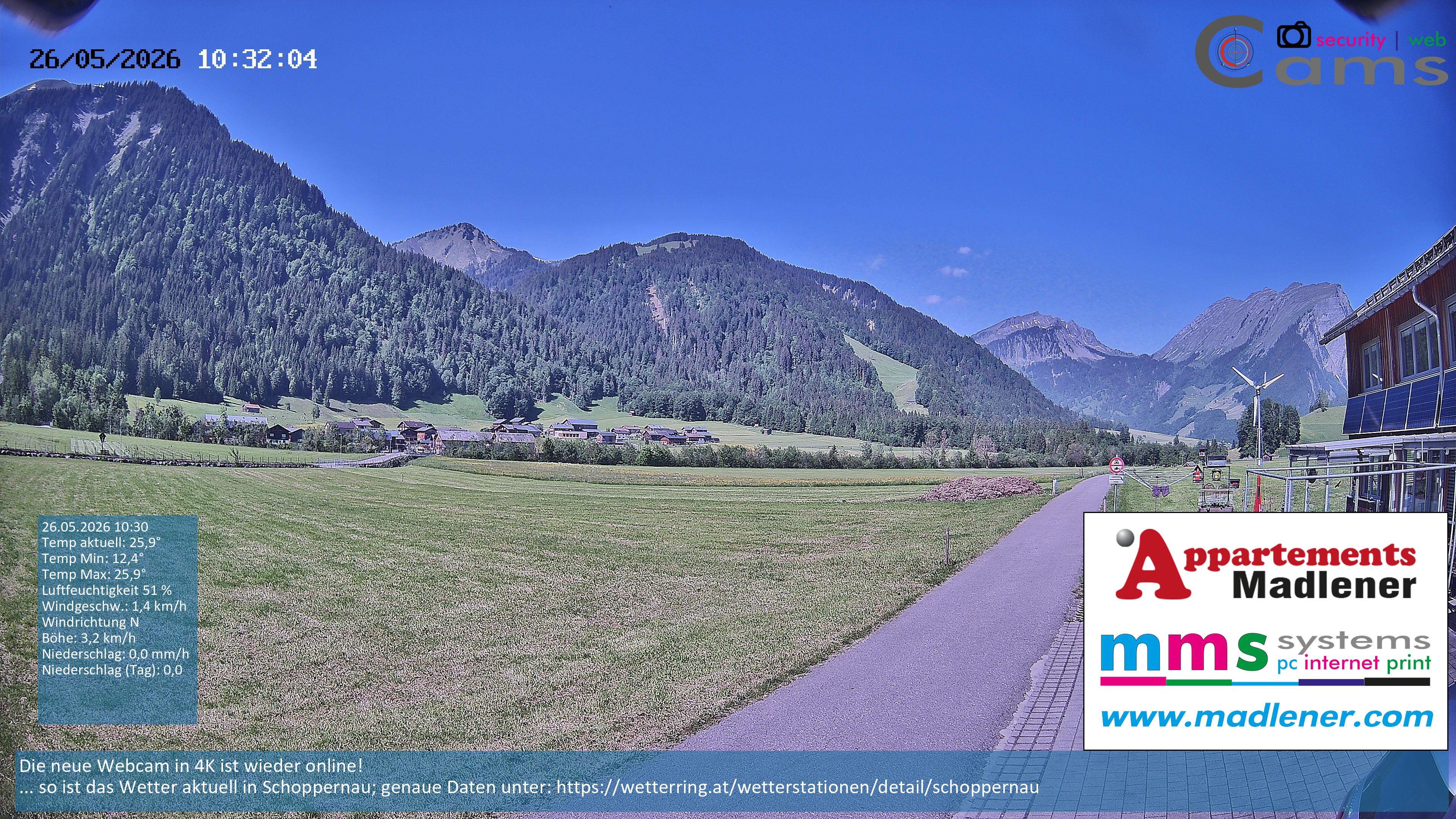 Archiv Foto Webcam Schoppernau Unterdorf im Bregenzerwald