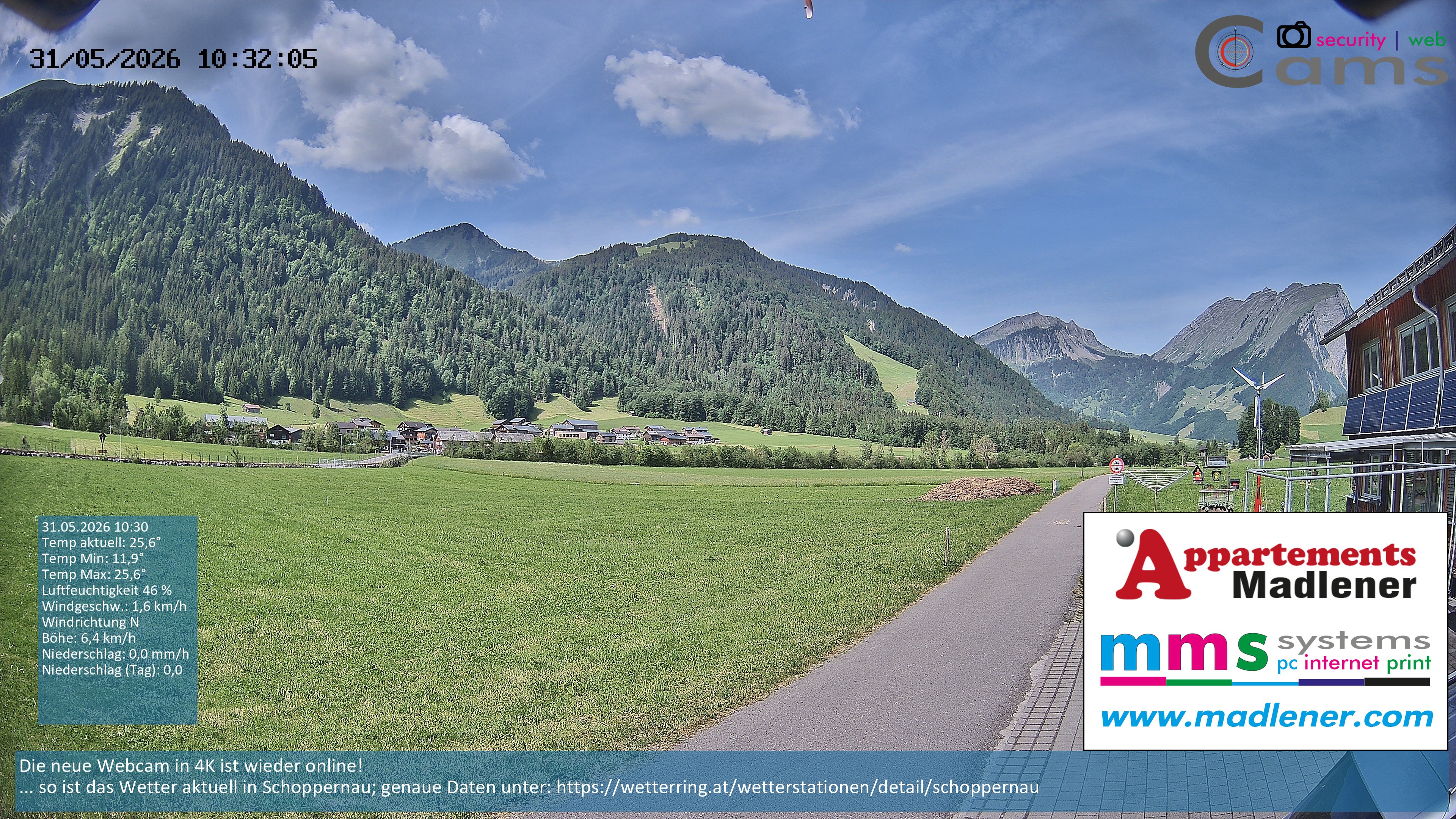 Archiv Foto Webcam Schoppernau Unterdorf im Bregenzerwald
