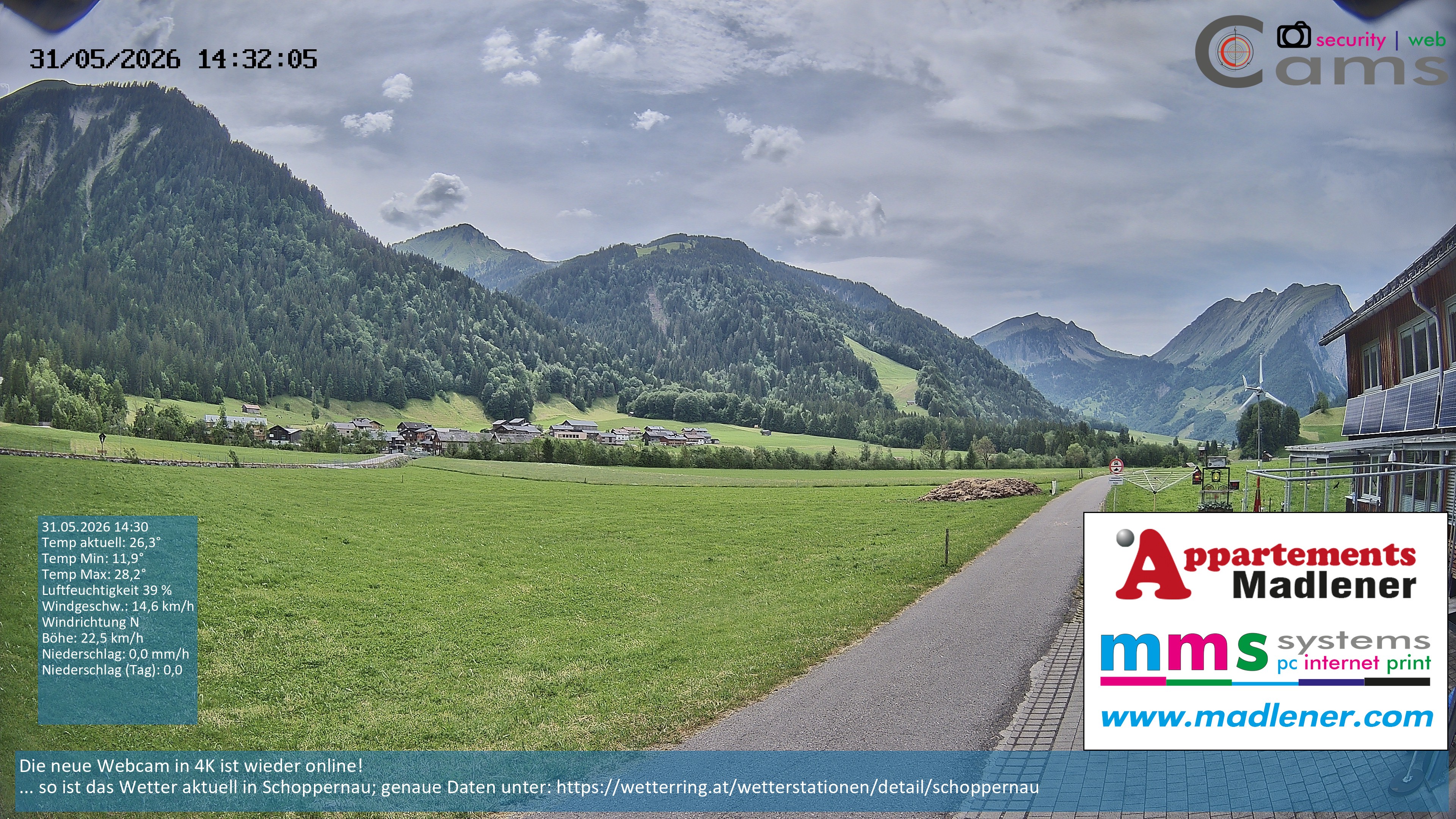 Archiv Foto Webcam Schoppernau Unterdorf im Bregenzerwald