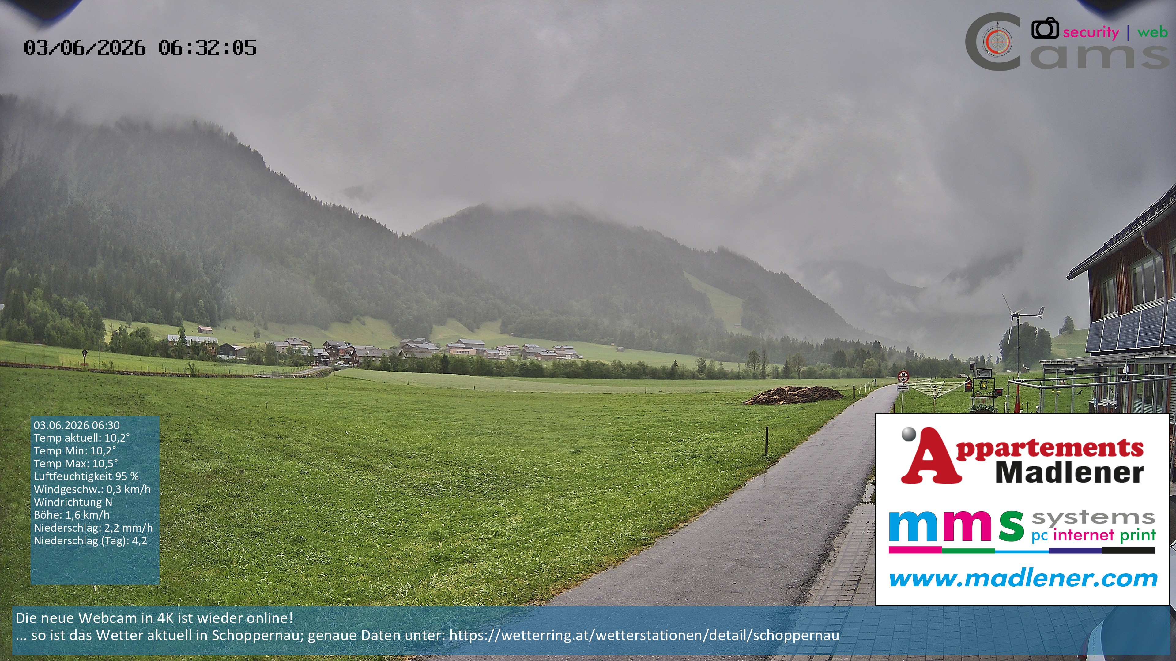 Archiv Foto Webcam Schoppernau Unterdorf im Bregenzerwald