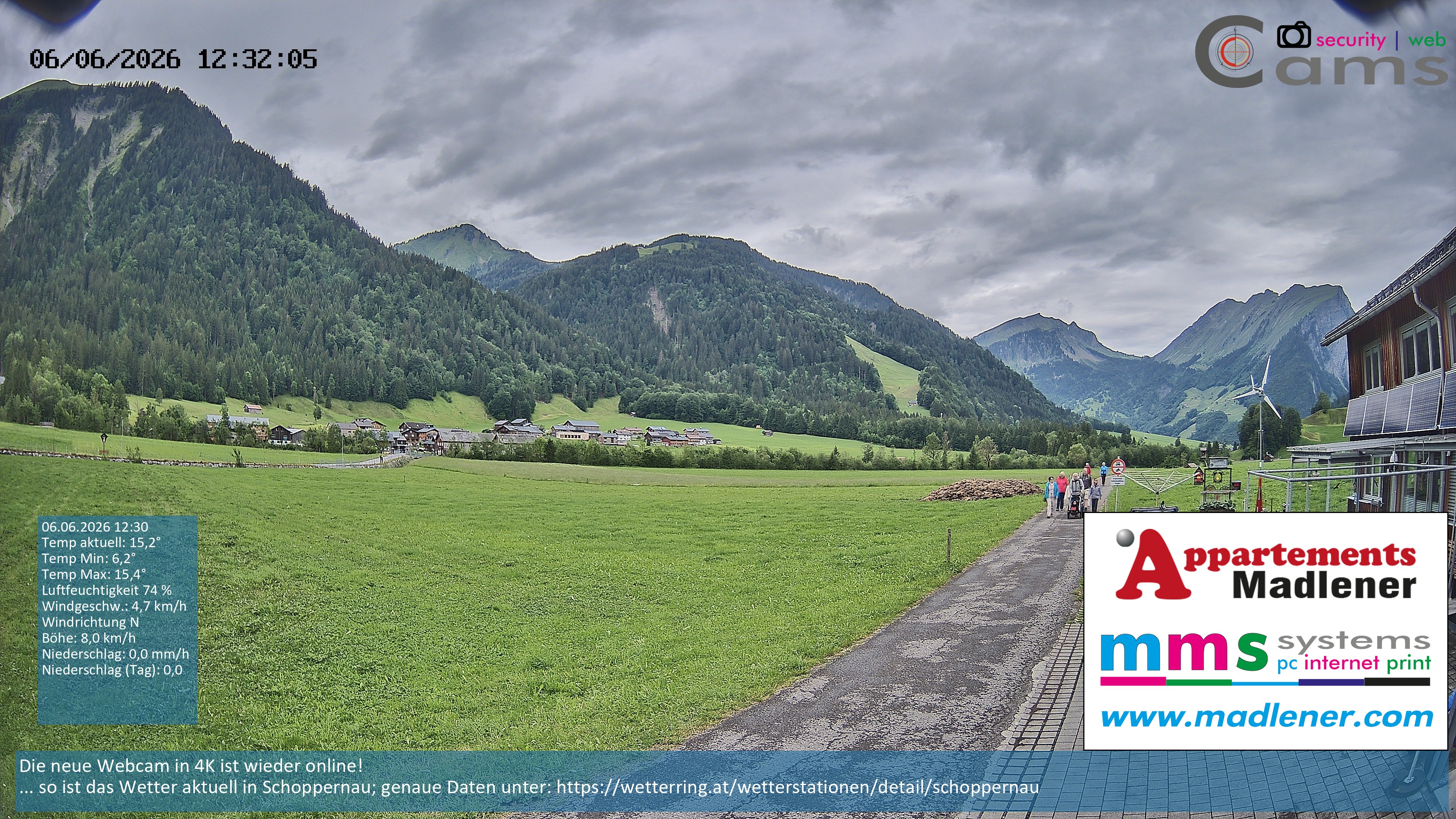 Archiv Foto Webcam Schoppernau Unterdorf im Bregenzerwald