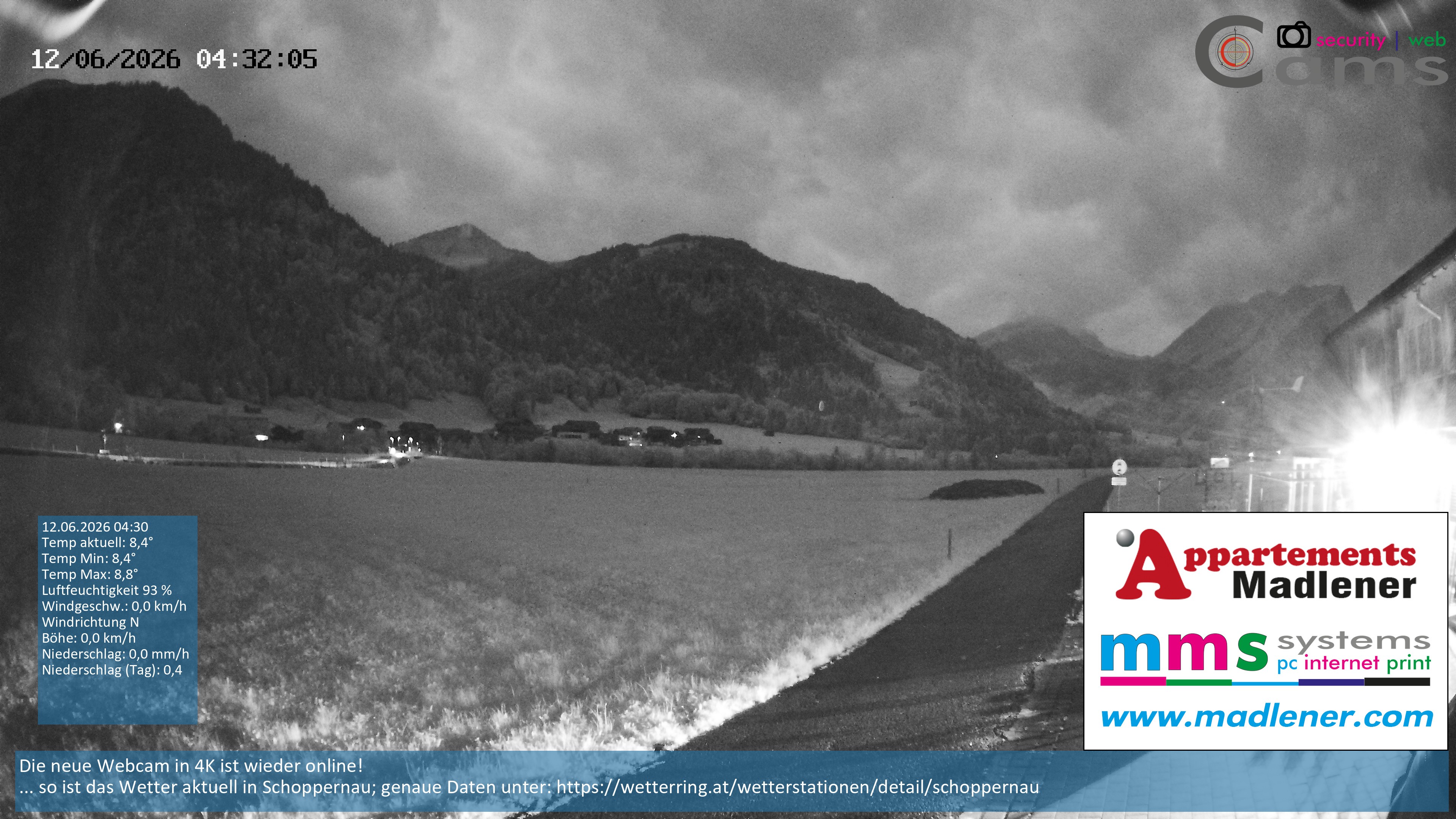 Archived image Webcam Schoppernau lower valley in the Bregenzerwald