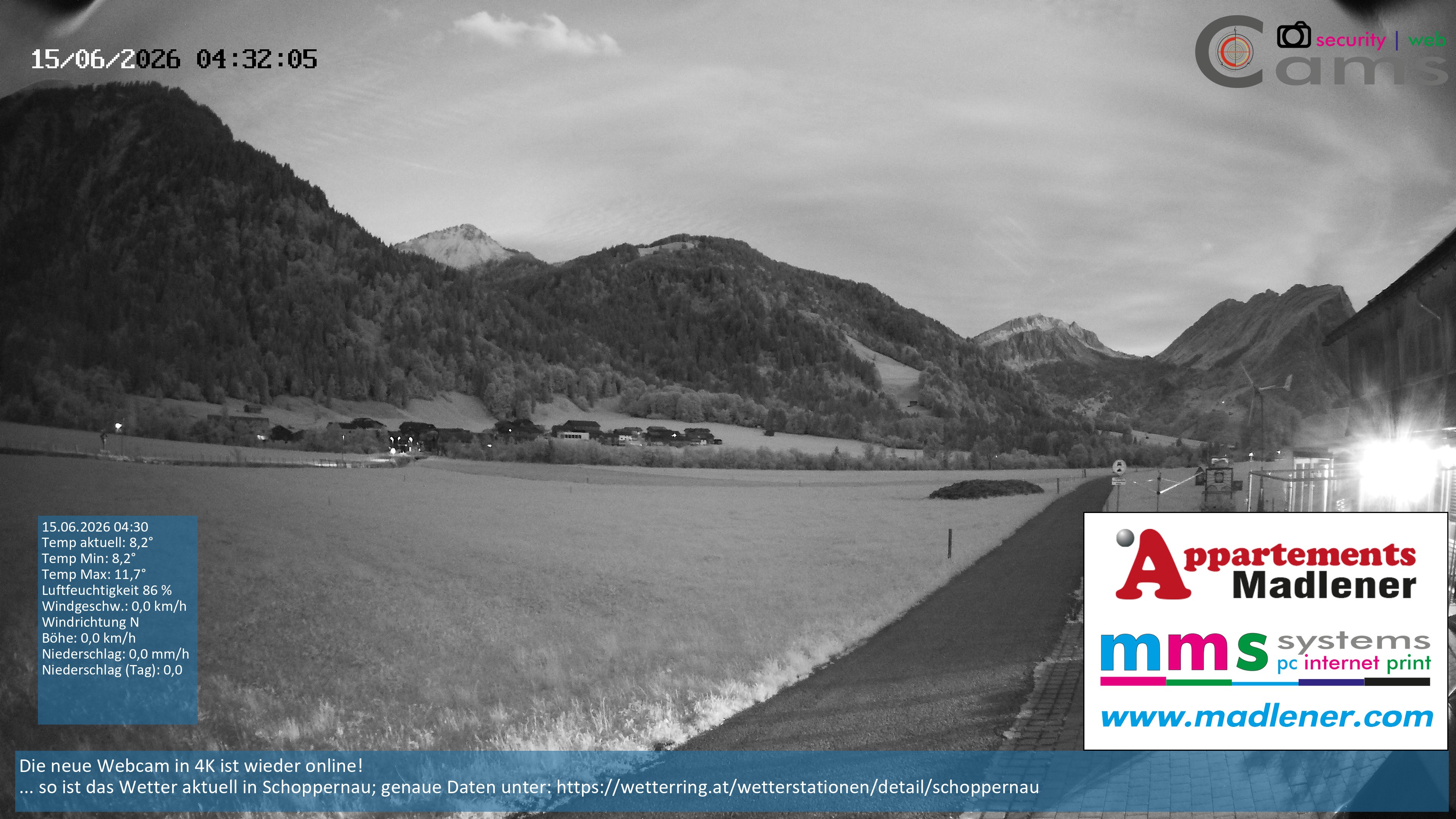 Archiv Foto Webcam Schoppernau Unterdorf im Bregenzerwald