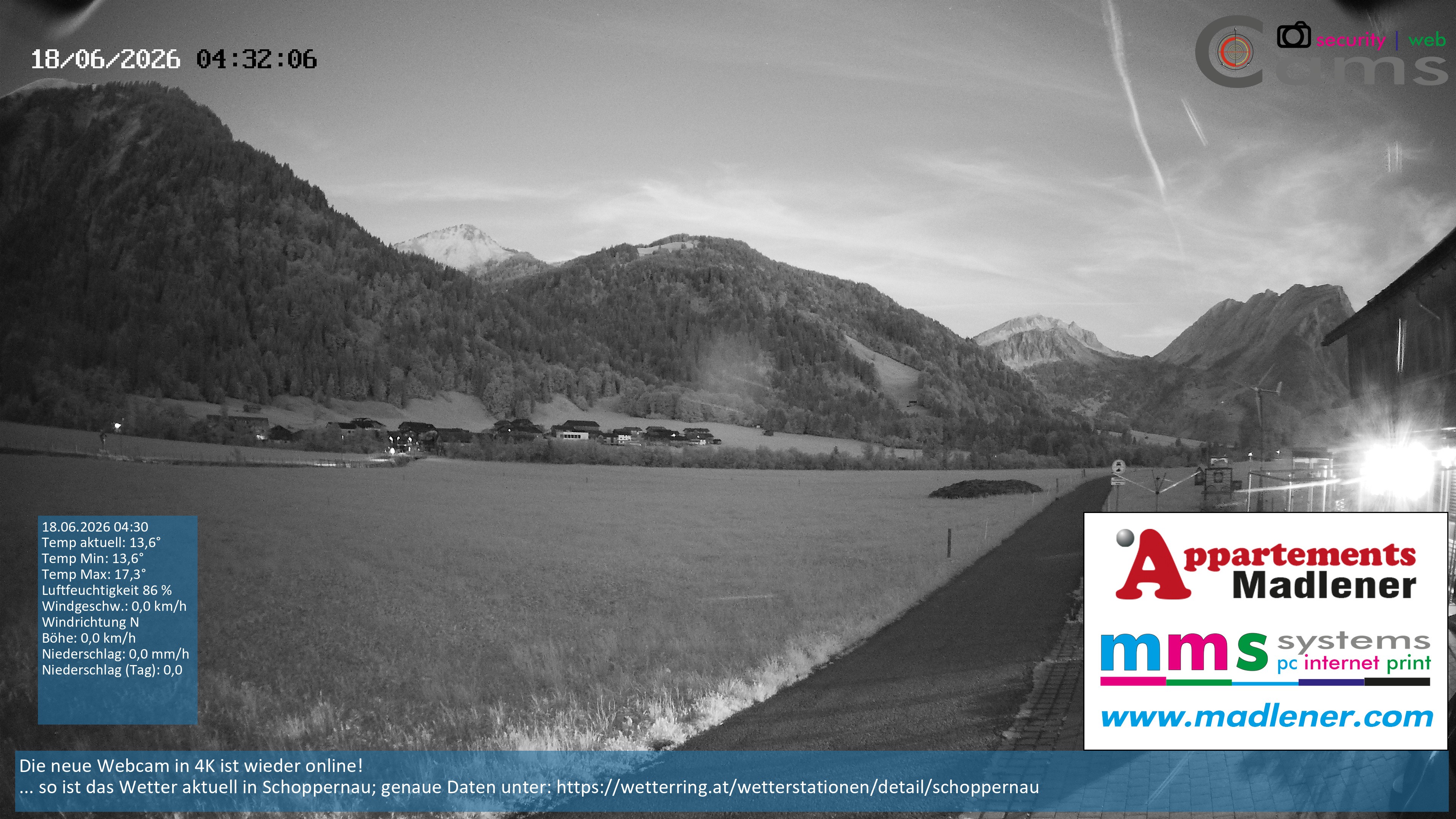 Archiv Foto Webcam Schoppernau Unterdorf im Bregenzerwald