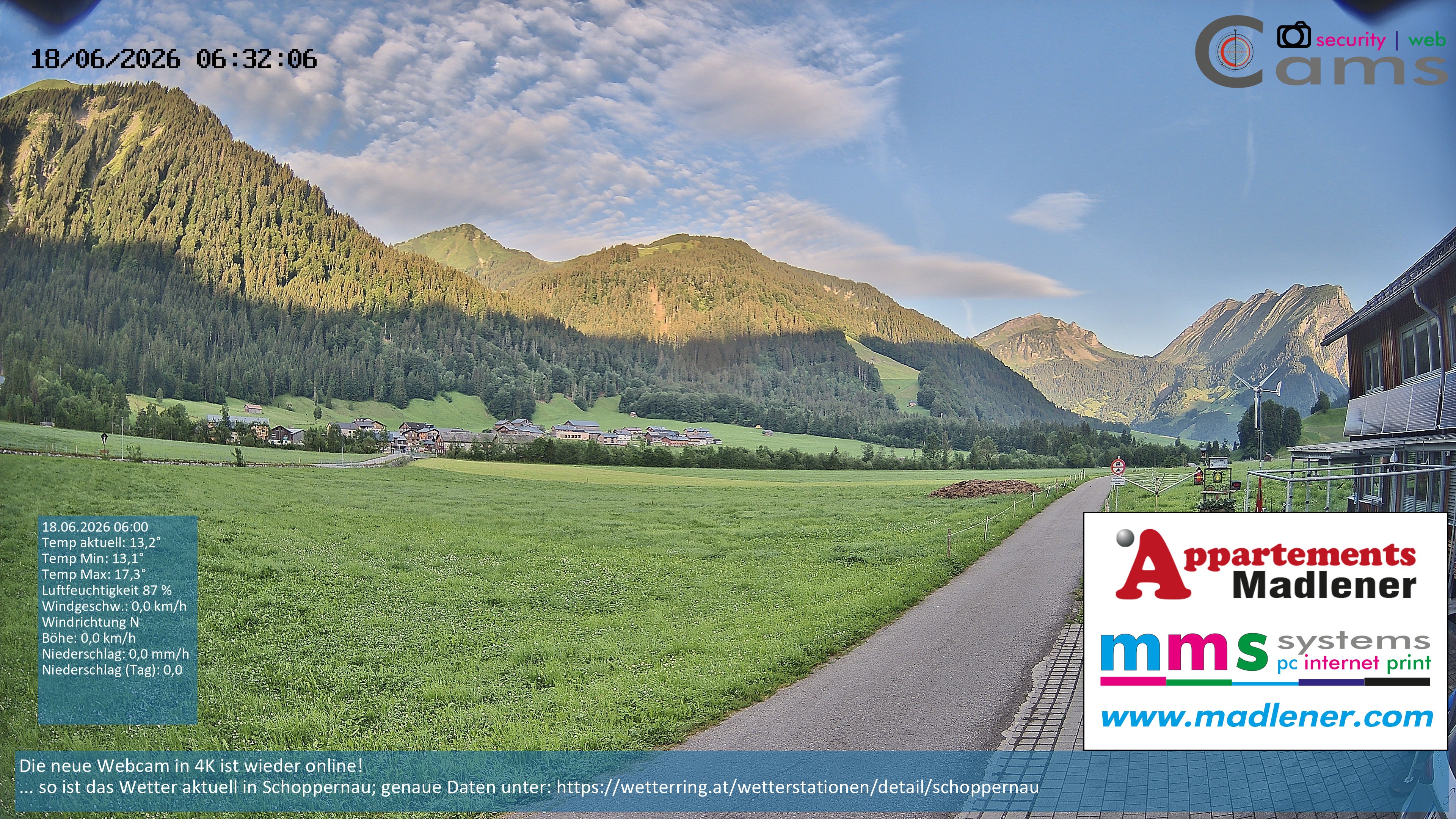 Archiv Foto Webcam Schoppernau Unterdorf im Bregenzerwald
