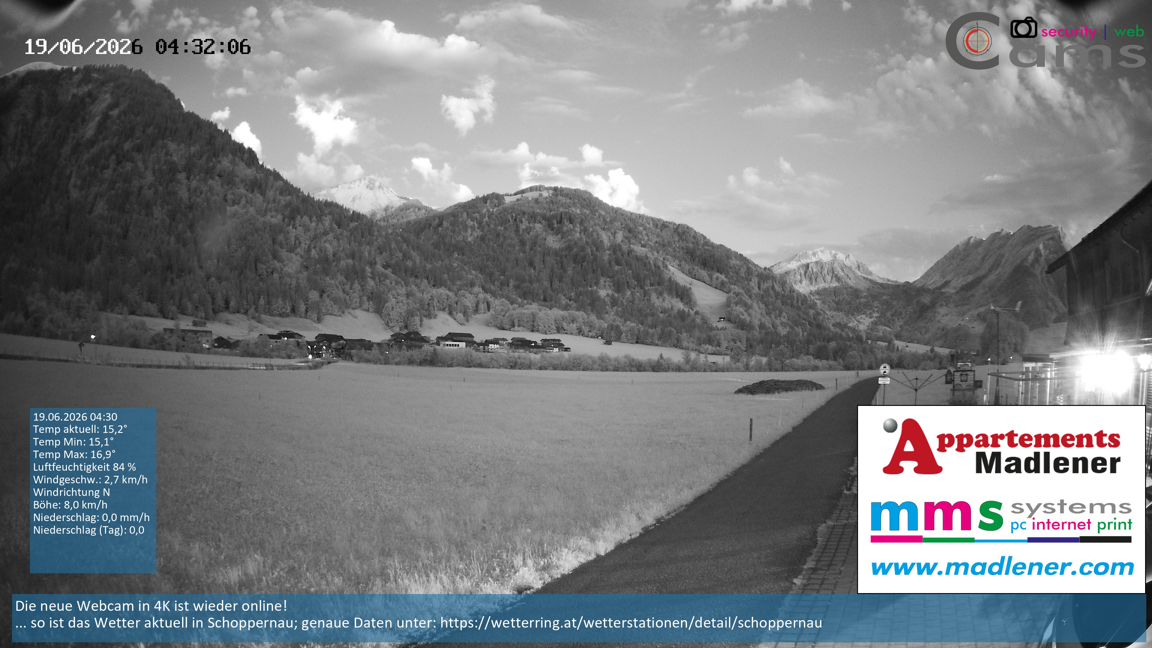 Archiv Foto Webcam Schoppernau Unterdorf im Bregenzerwald