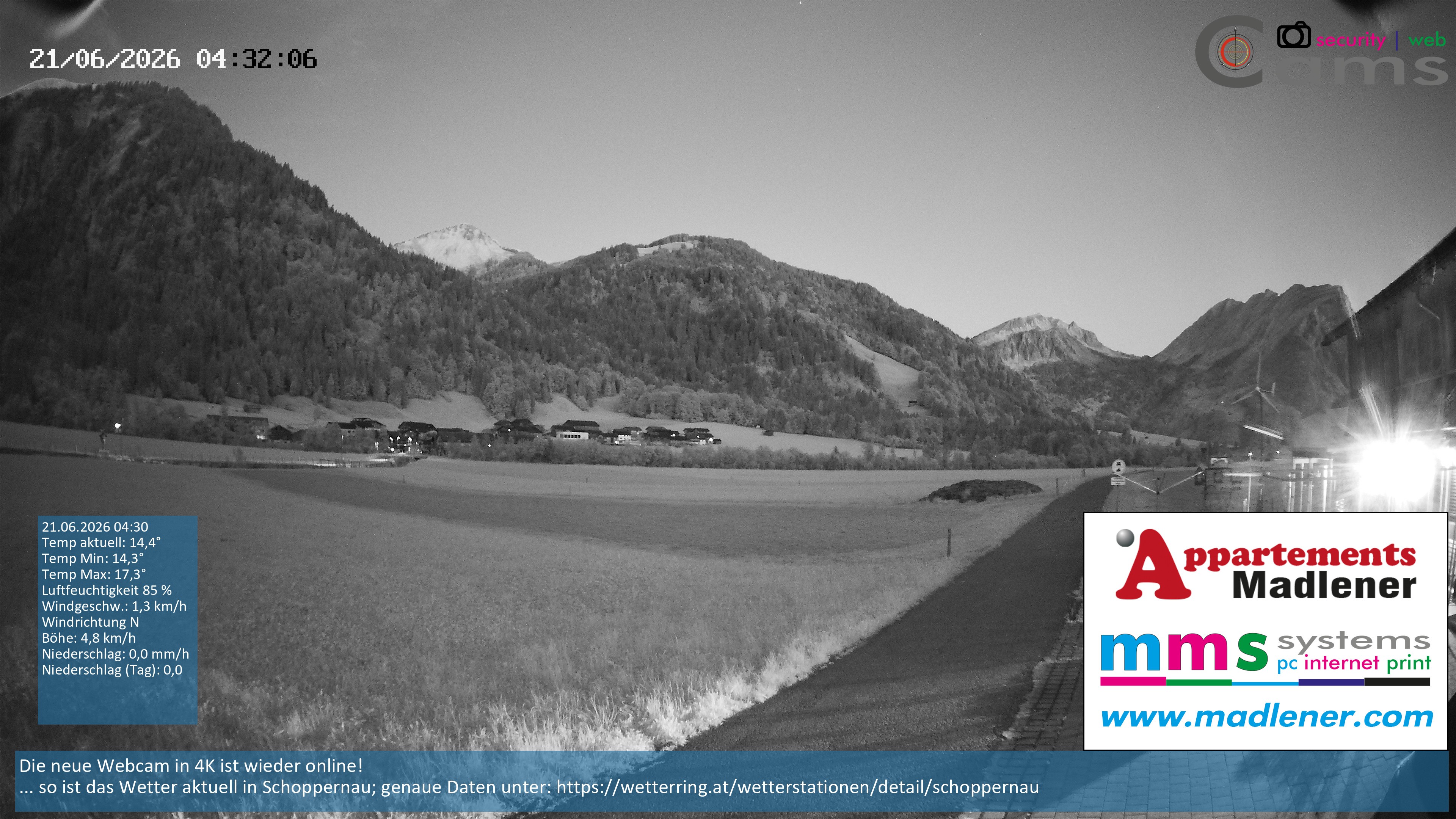 Archiv Foto Webcam Schoppernau Unterdorf im Bregenzerwald