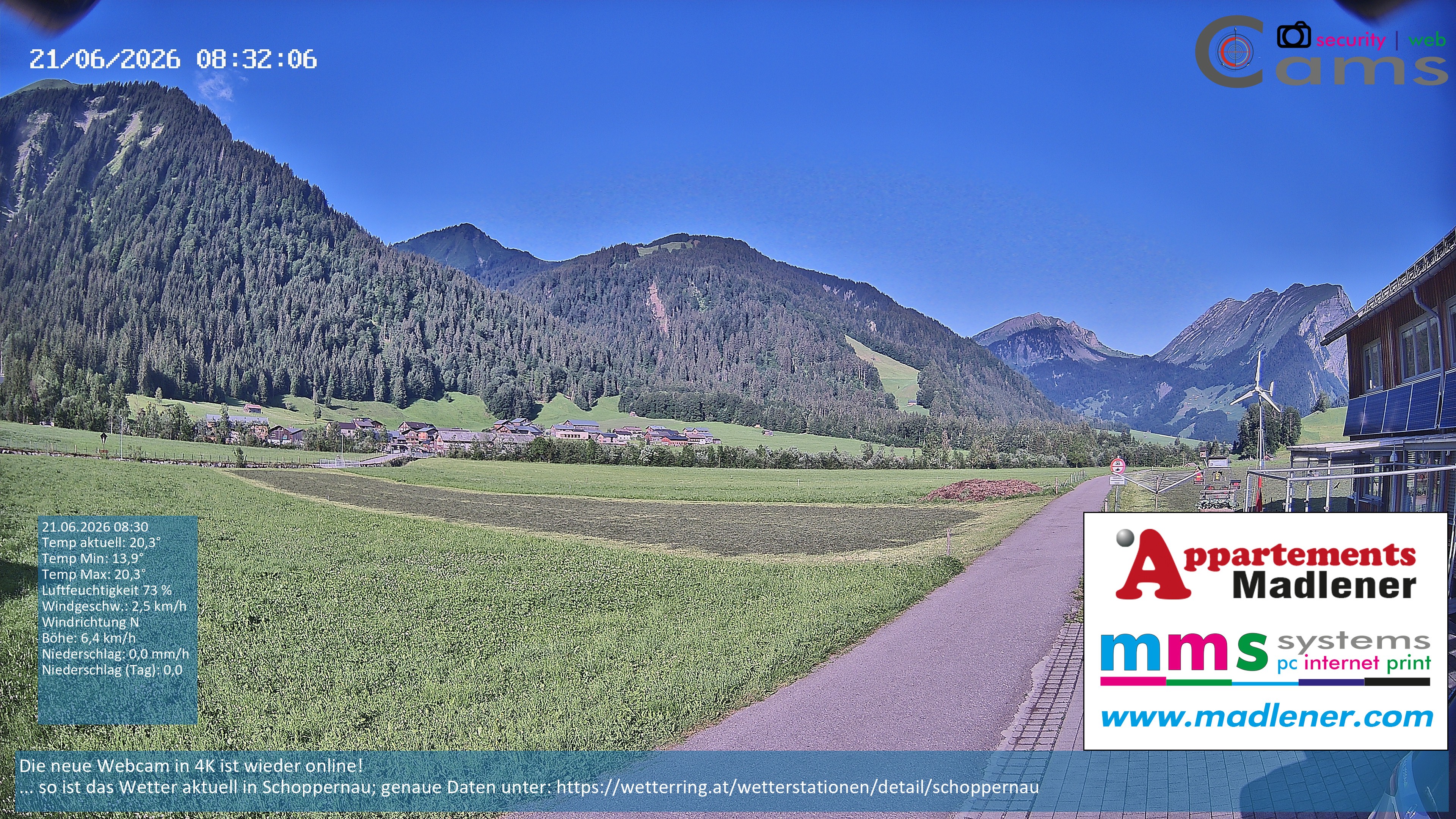 Archiv Foto Webcam Schoppernau Unterdorf im Bregenzerwald