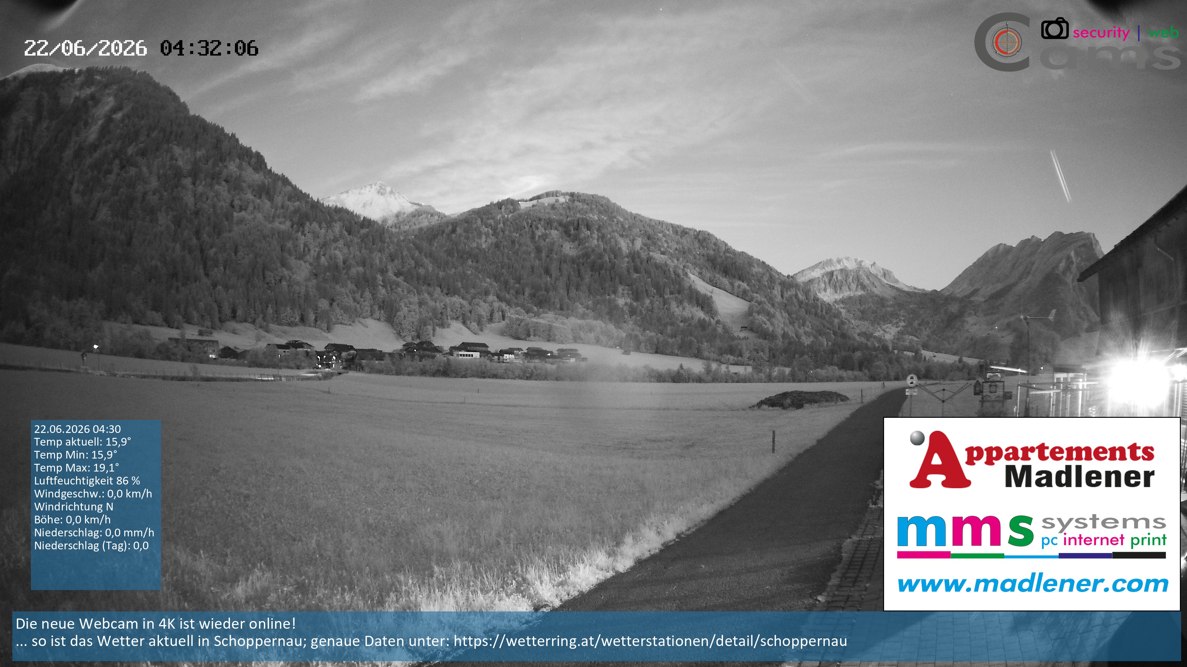 Archiv Foto Webcam Schoppernau Unterdorf im Bregenzerwald