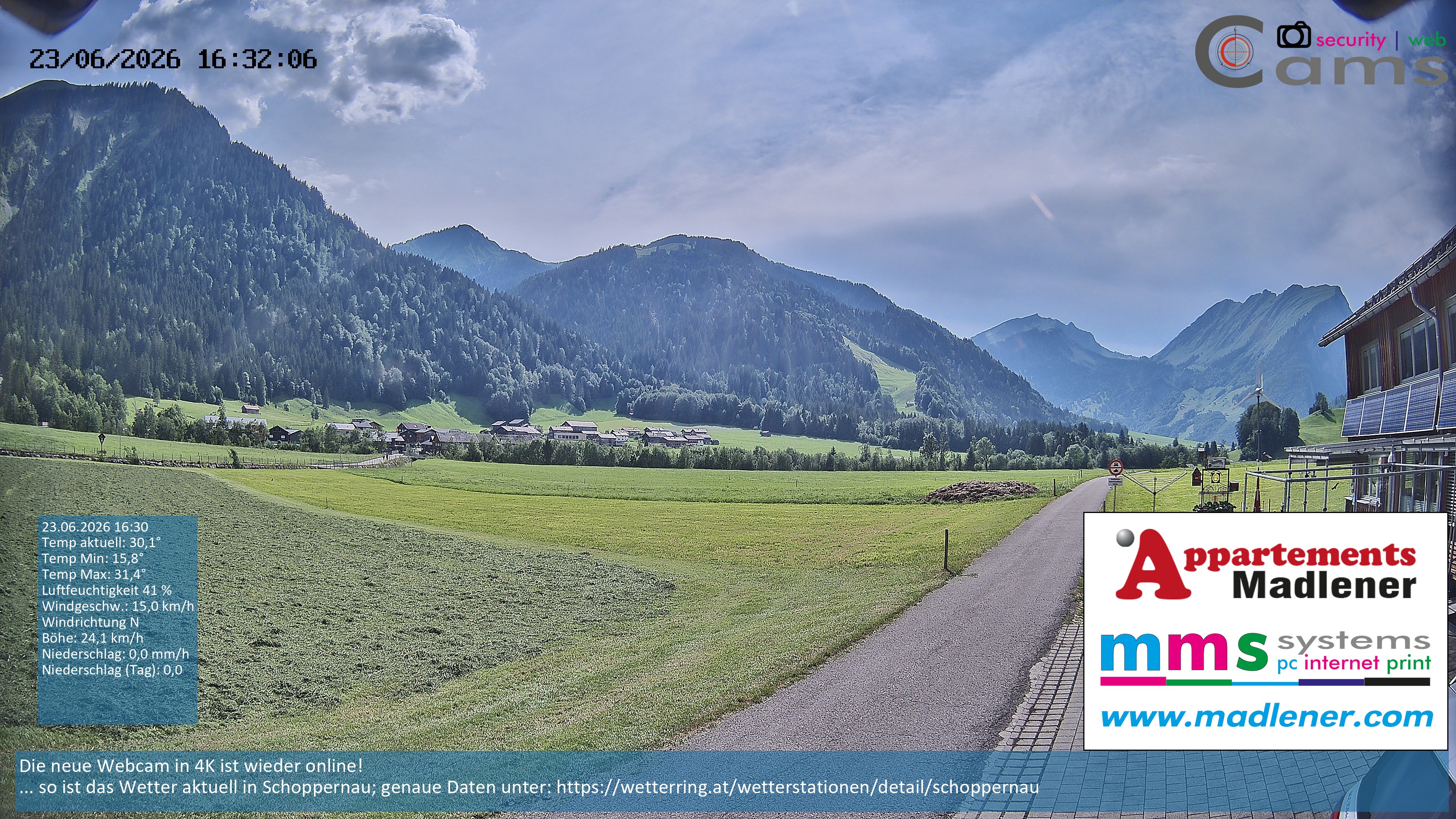 Archiv Foto Webcam Schoppernau Unterdorf im Bregenzerwald