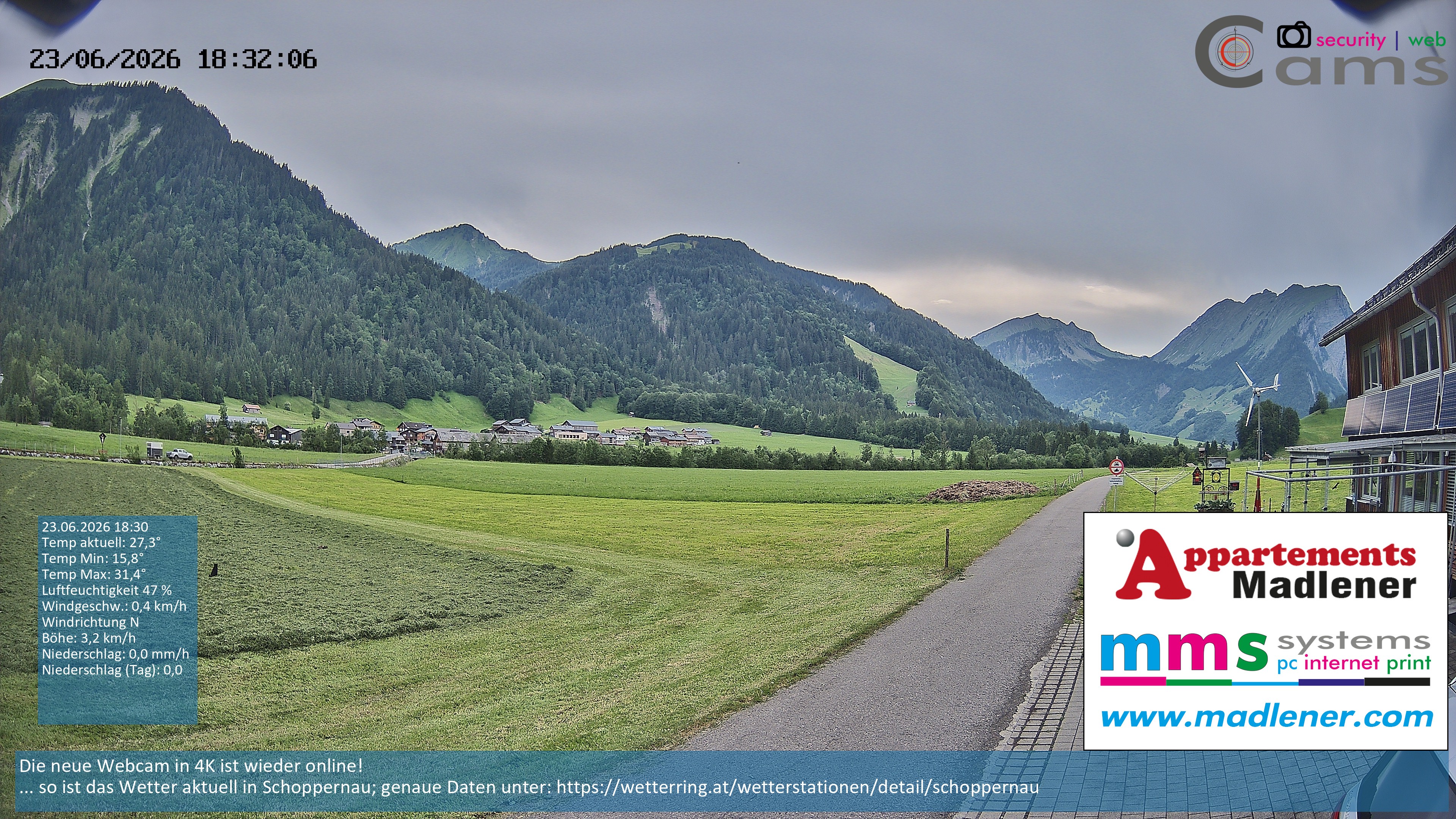 Archiv Foto Webcam Schoppernau Unterdorf im Bregenzerwald