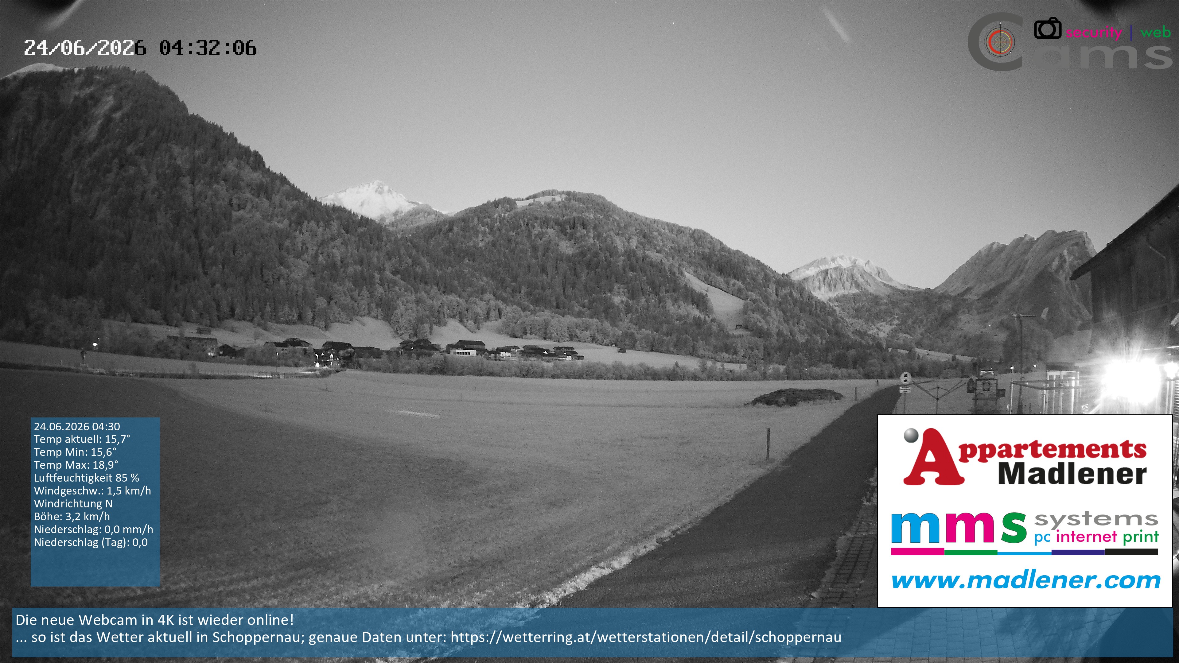 Archiv Foto Webcam Schoppernau Unterdorf im Bregenzerwald