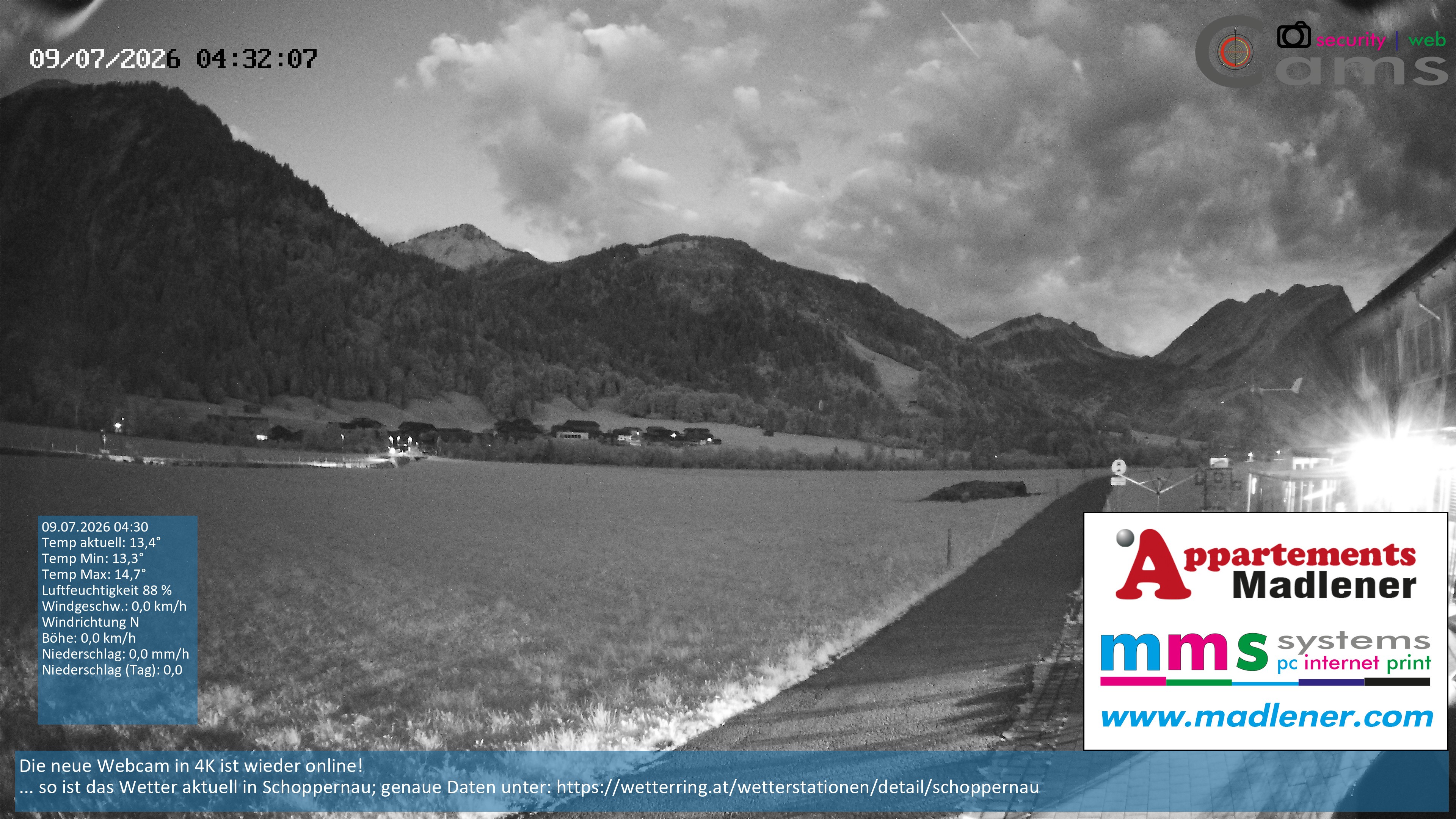 Archiv Foto Webcam Schoppernau Unterdorf im Bregenzerwald