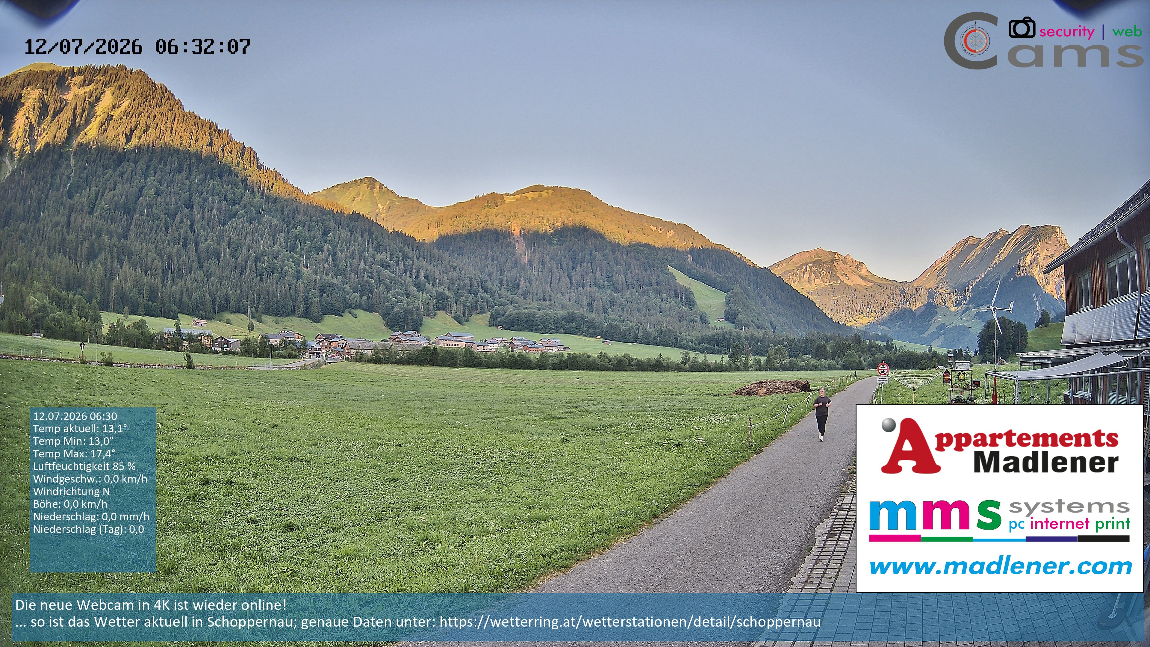 Archiv Foto Webcam Schoppernau Unterdorf im Bregenzerwald