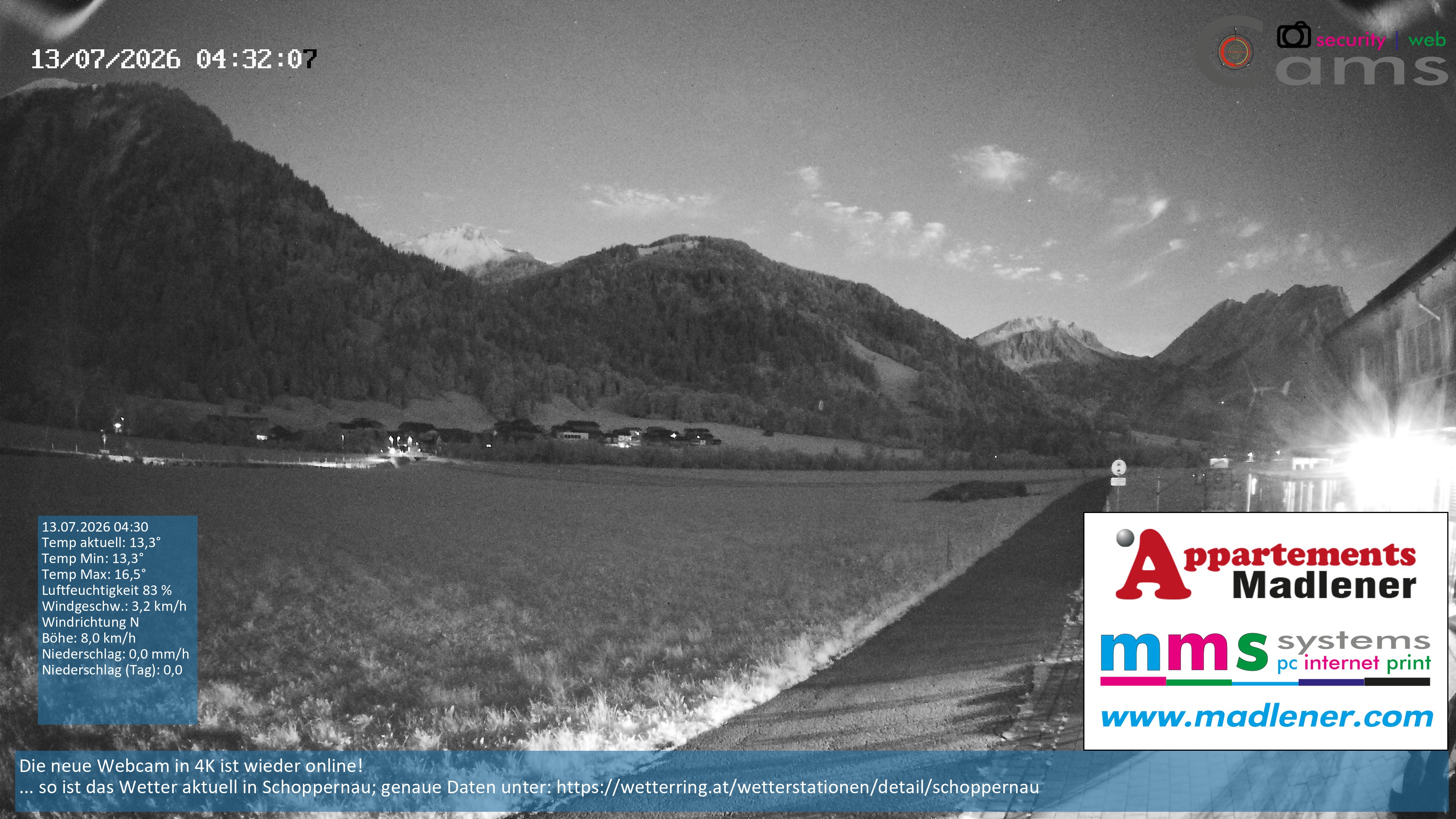 Archiv Foto Webcam Schoppernau Unterdorf im Bregenzerwald
