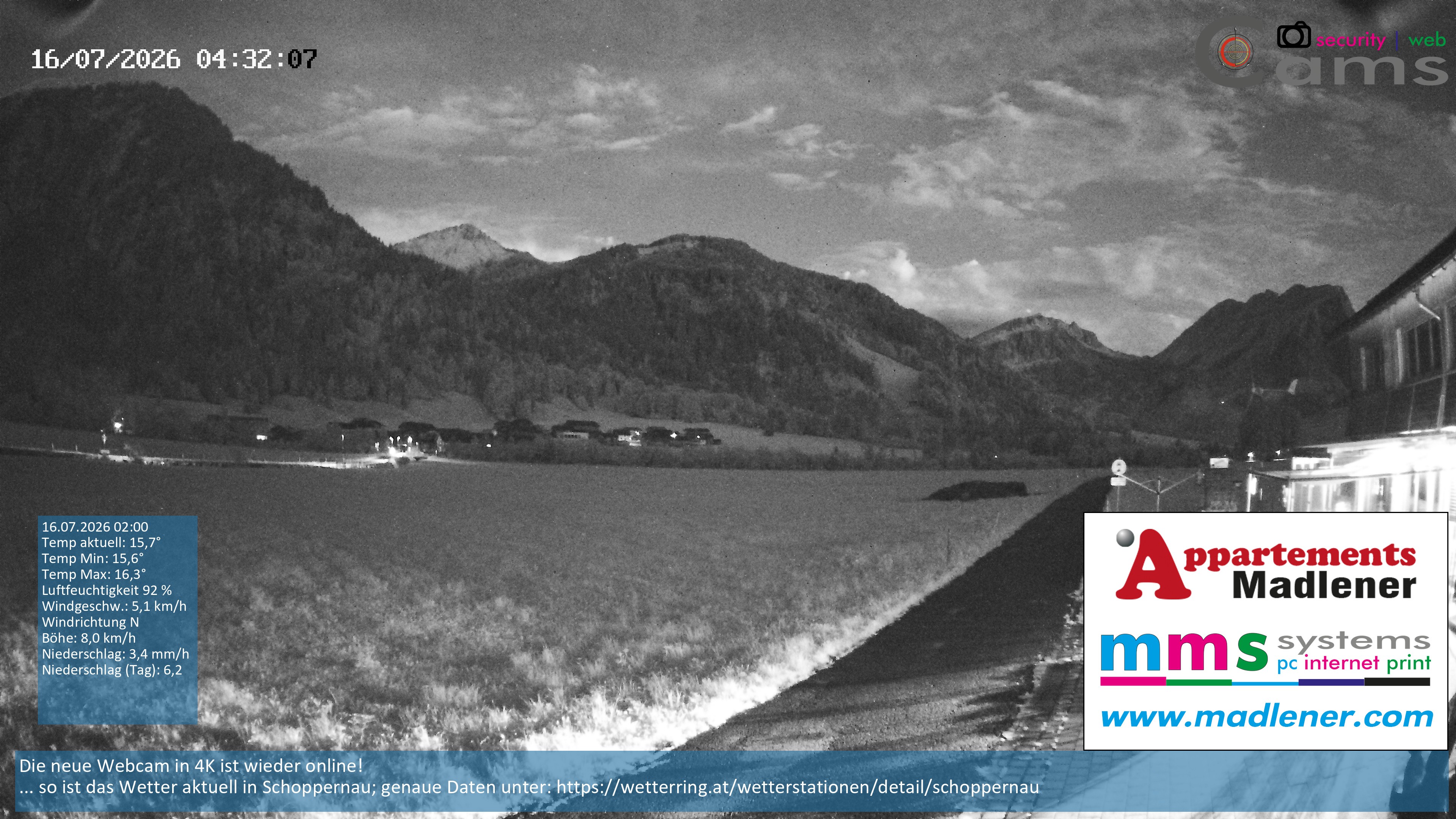 Archiv Foto Webcam Schoppernau Unterdorf im Bregenzerwald