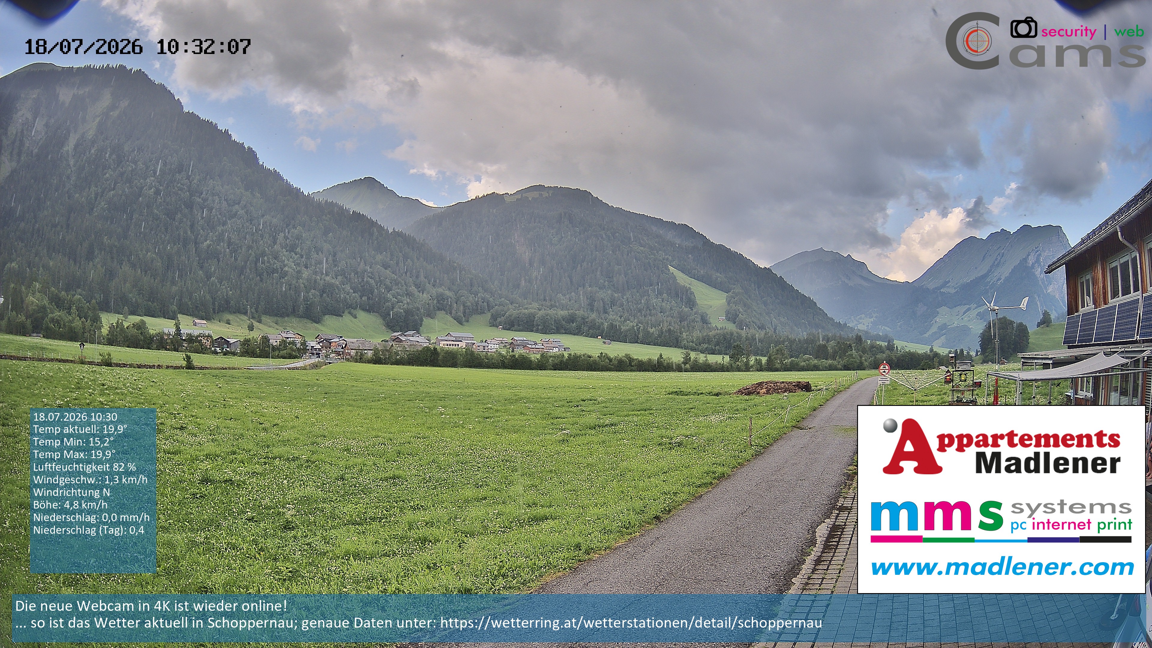 Archiv Foto Webcam Schoppernau Unterdorf im Bregenzerwald