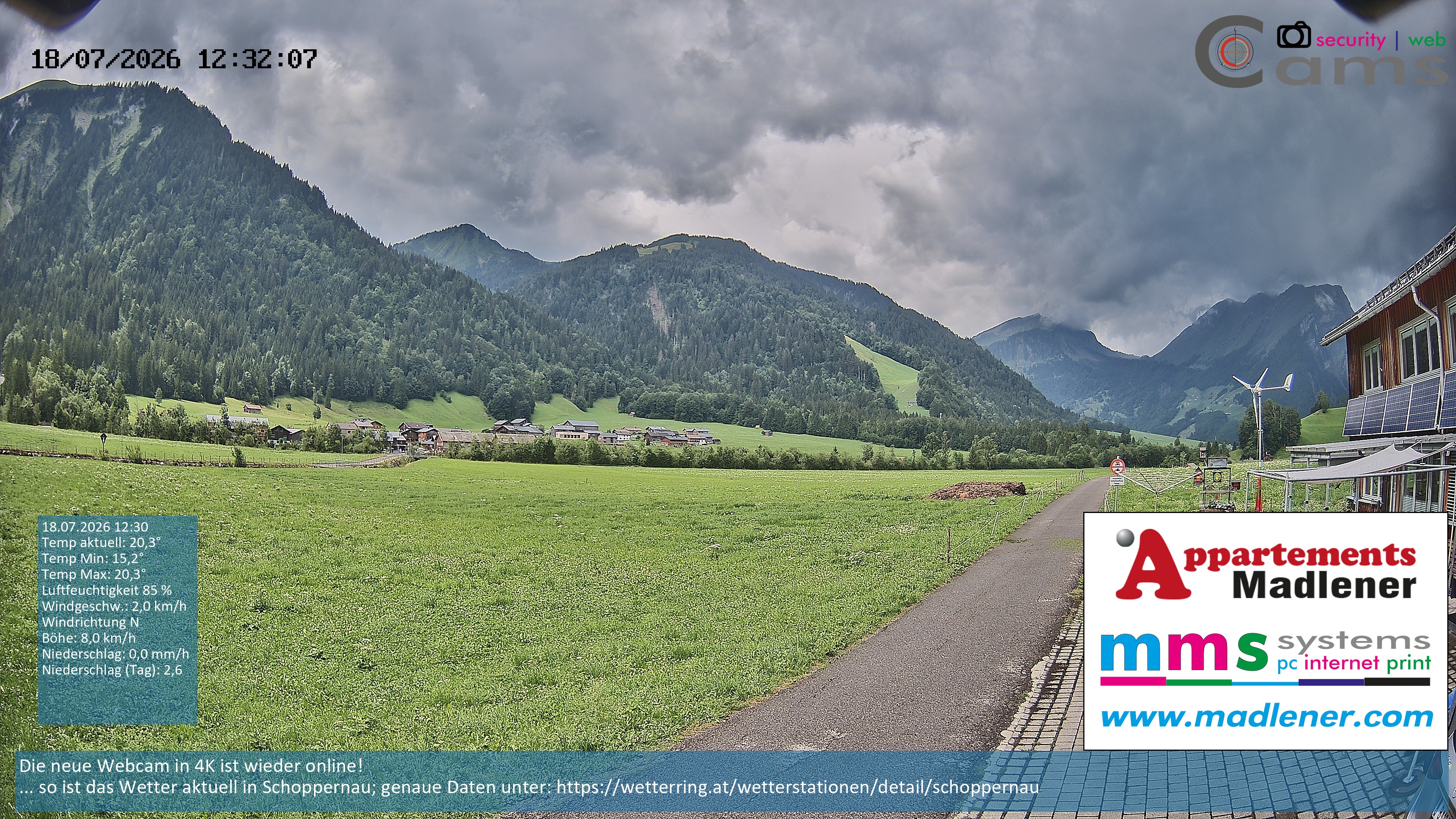 Archiv Foto Webcam Schoppernau Unterdorf im Bregenzerwald