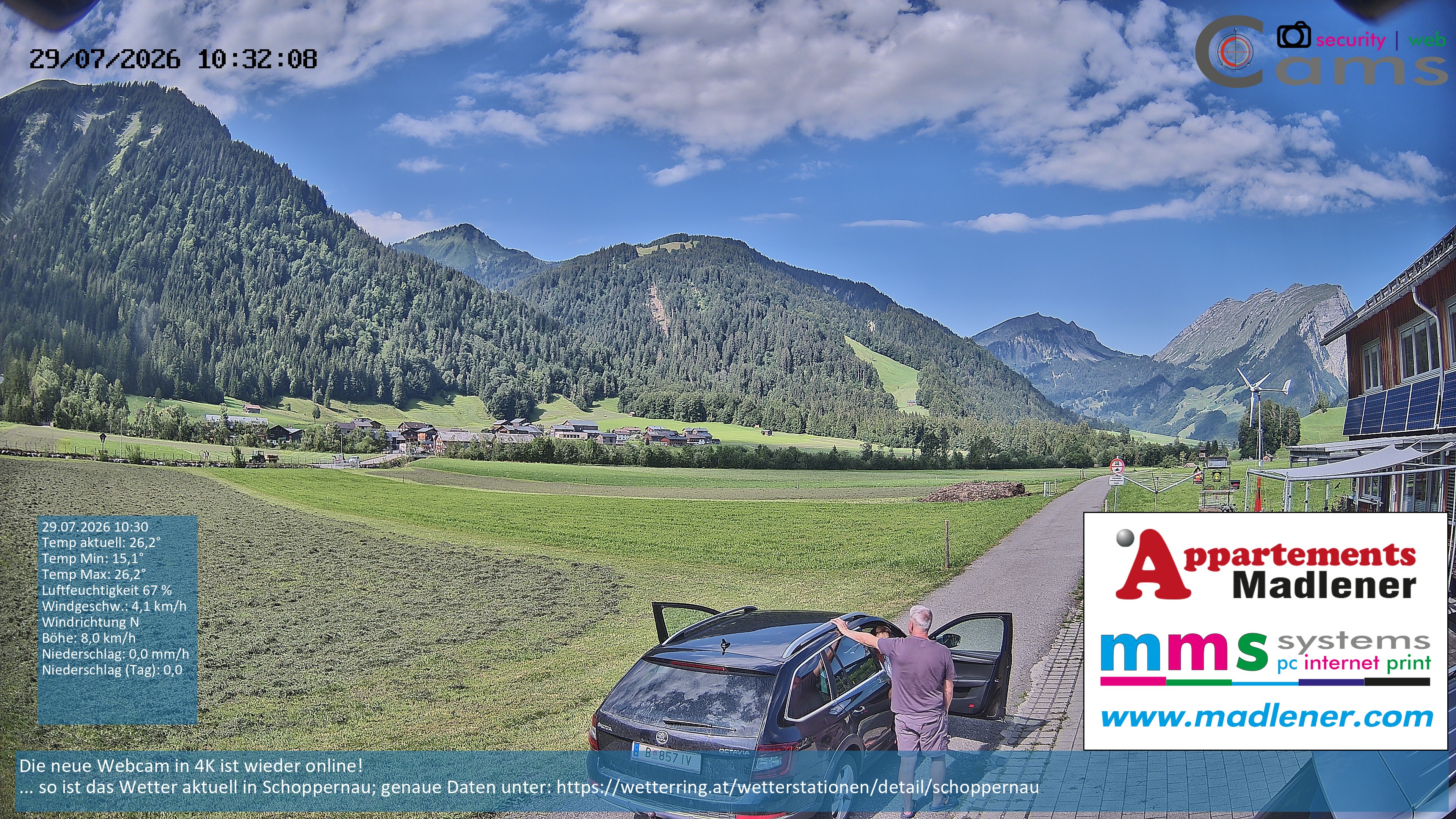 Archiv Foto Webcam Schoppernau Unterdorf im Bregenzerwald