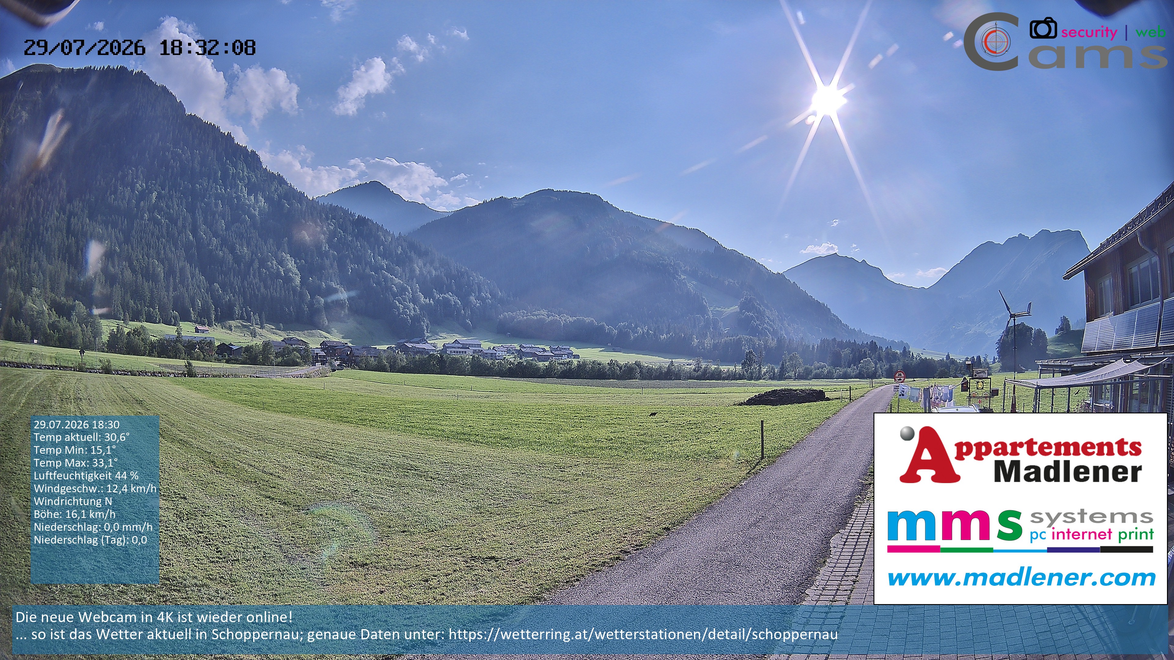 Archiv Foto Webcam Schoppernau Unterdorf im Bregenzerwald