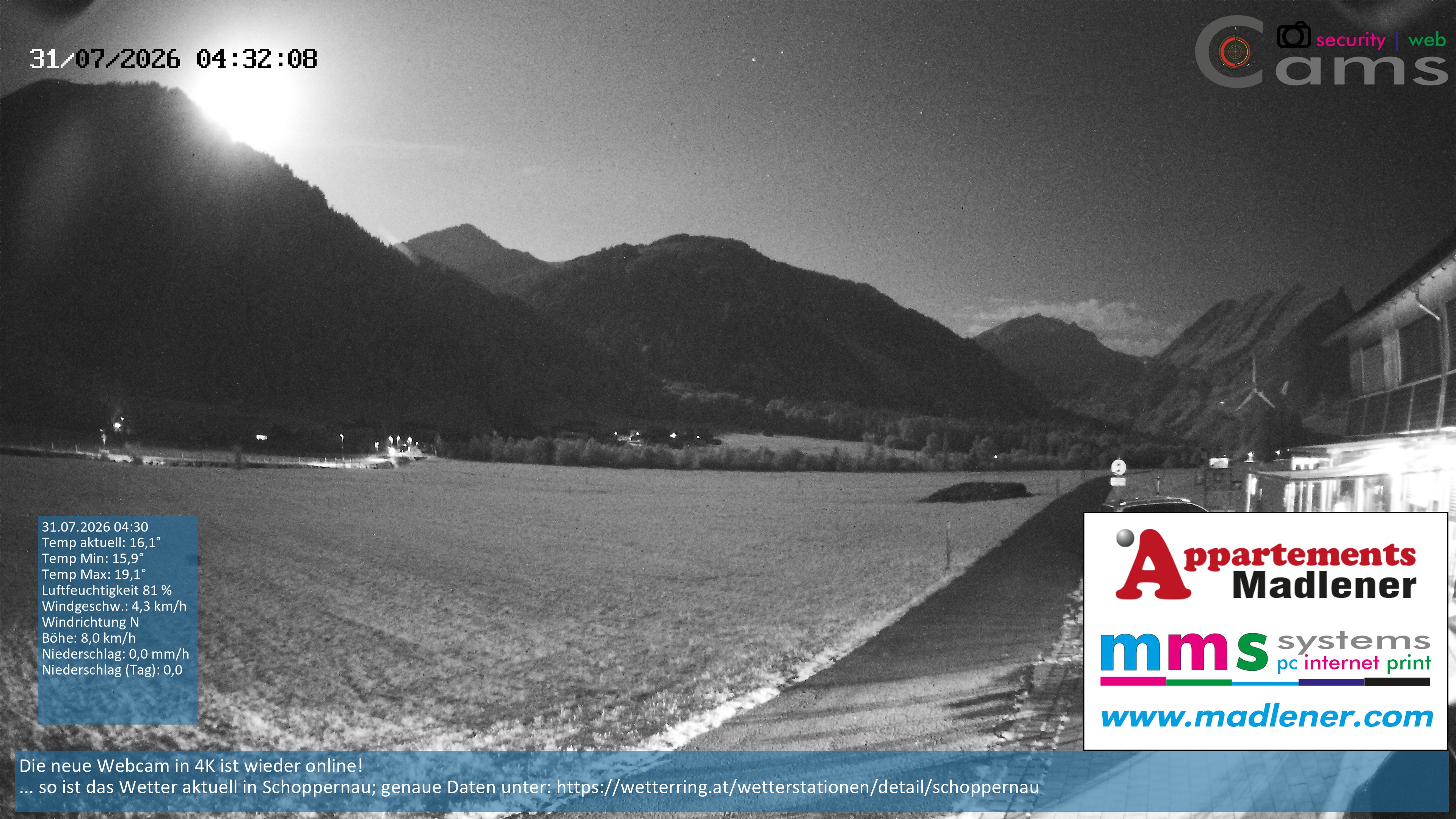 Archiv Foto Webcam Schoppernau Unterdorf im Bregenzerwald